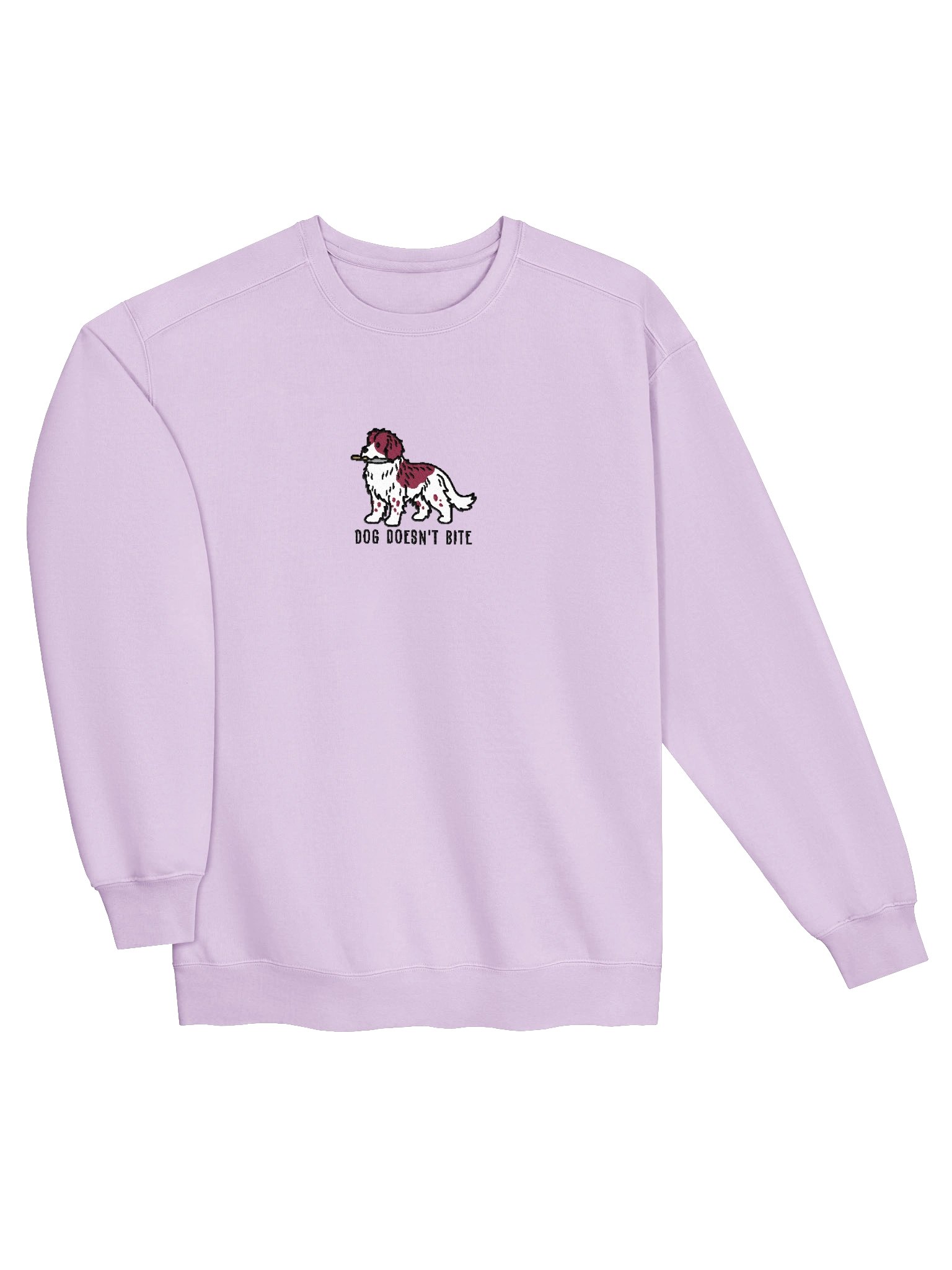 Dog Doesn't Bite Funny Chibi-Style Embroidered Premium Sweatshirt for Newfoundland(Brown & White) Owners product image (27)