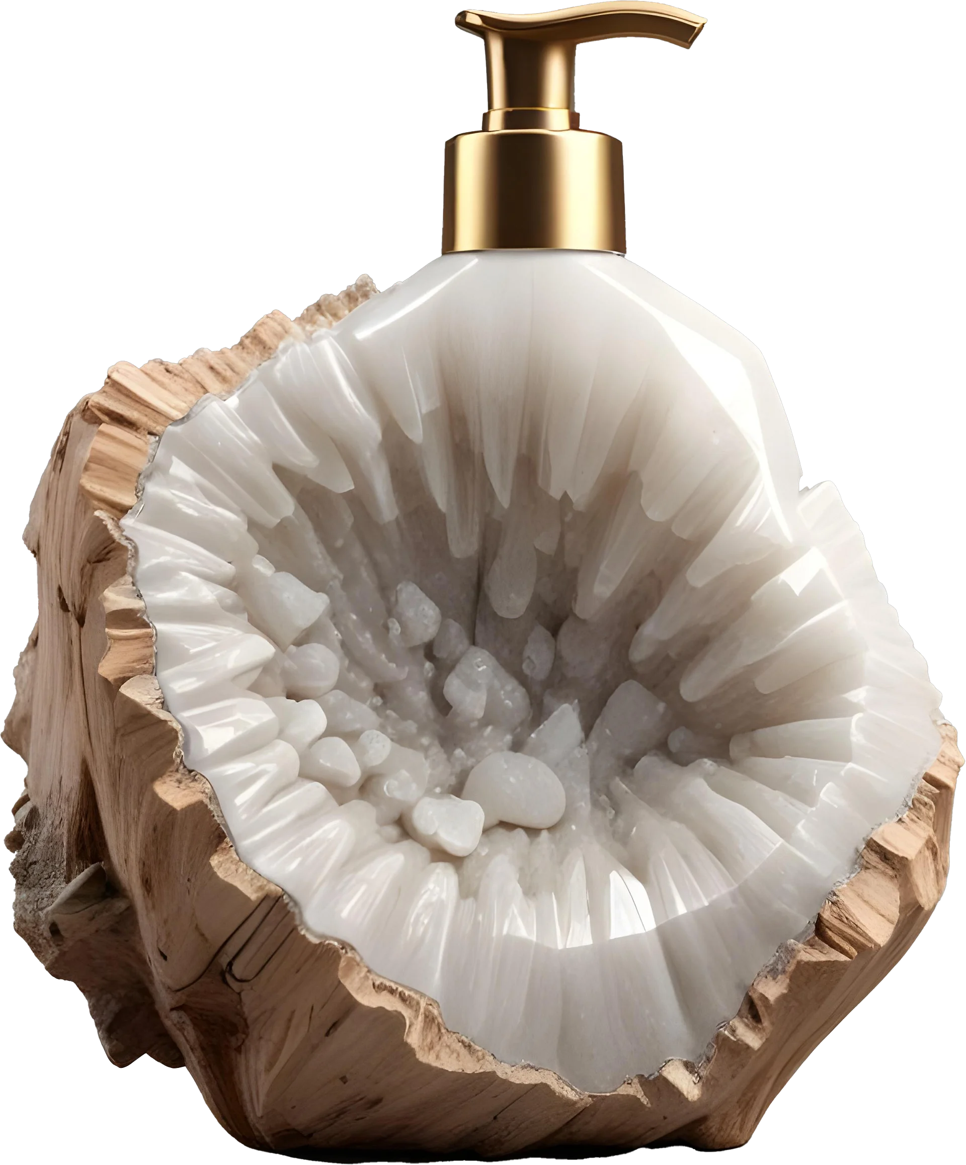 Terra Elegance – Boho Chic Geode Soap Dispenser PNG product image (1)