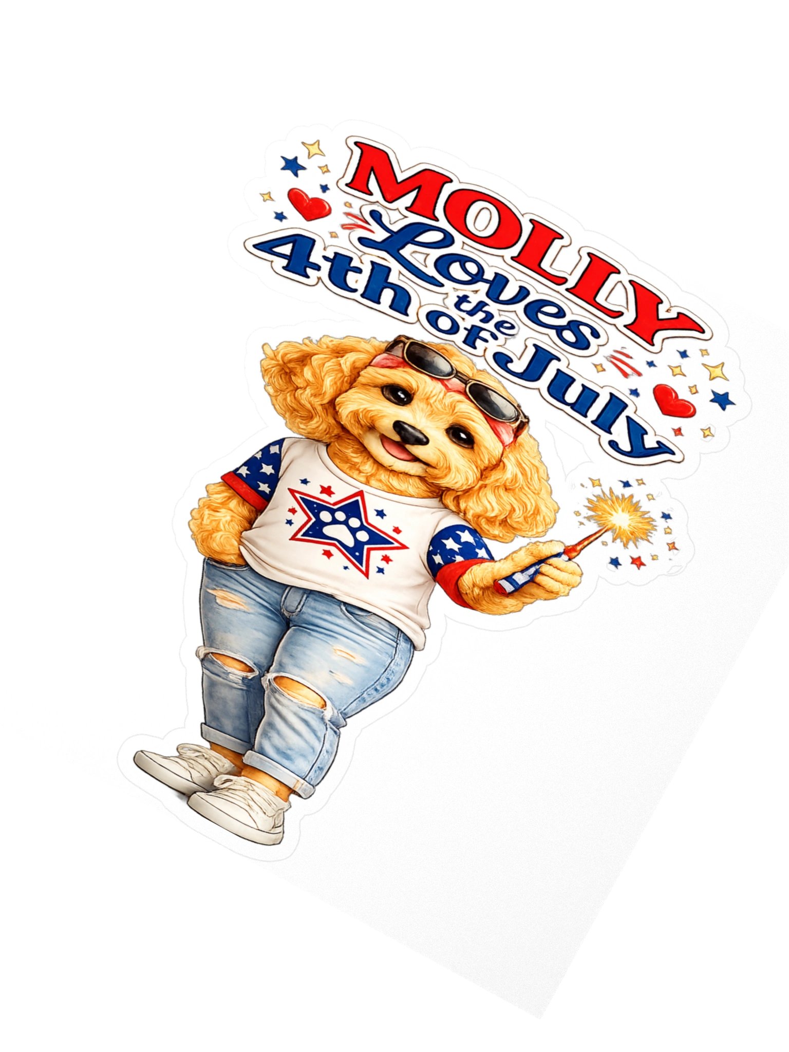 Molly Loves the 4th of July Sticker product image (2)