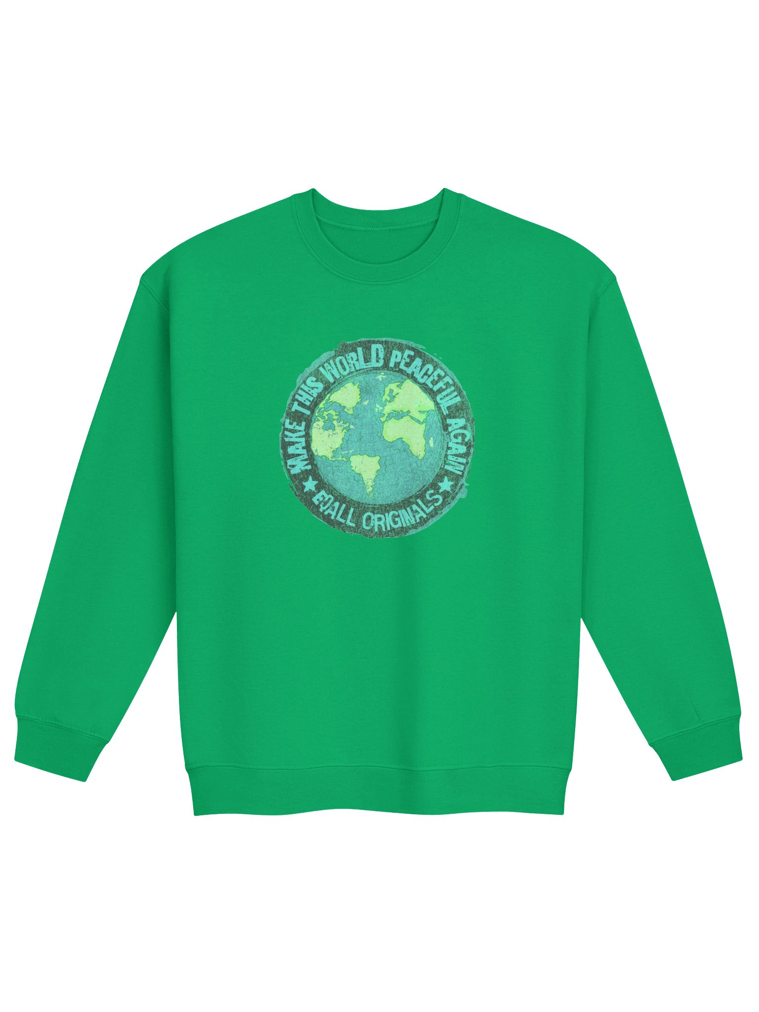 World Peace_EQALL® Originals Unisex Gildan Crewneck Sweatshirt_Vintage Black / Turquoise product image (1)