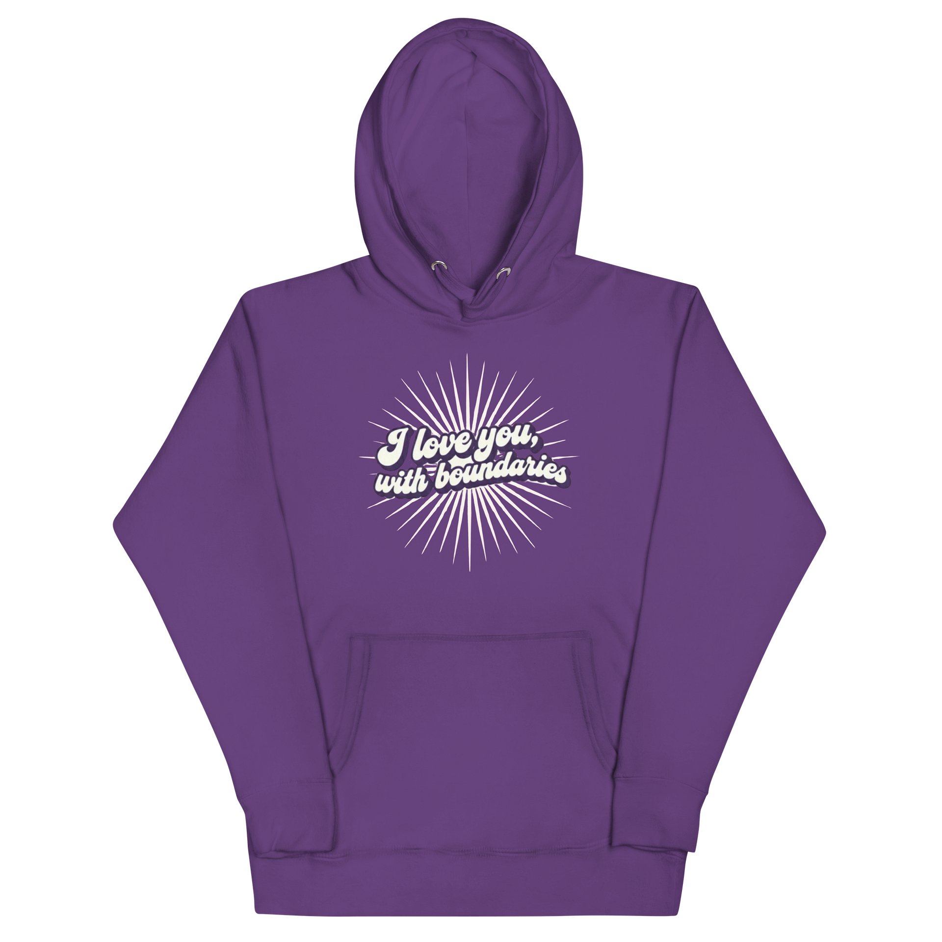 “I Love You With Boundaries” Purple Unisex Hoodie product image (2)