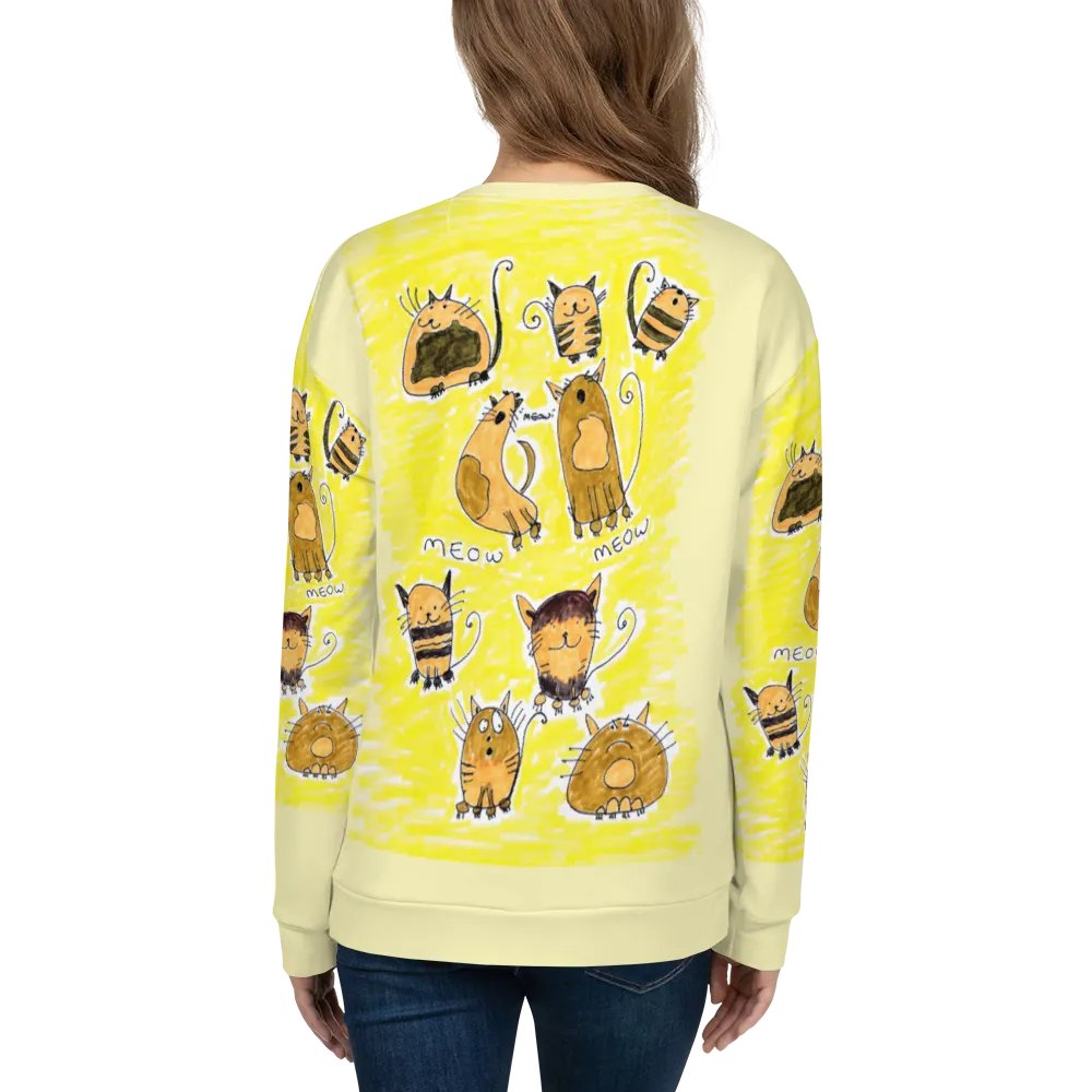 Abstract Doodle Cats Unisex All Over Print Sweatshirt product image (12)