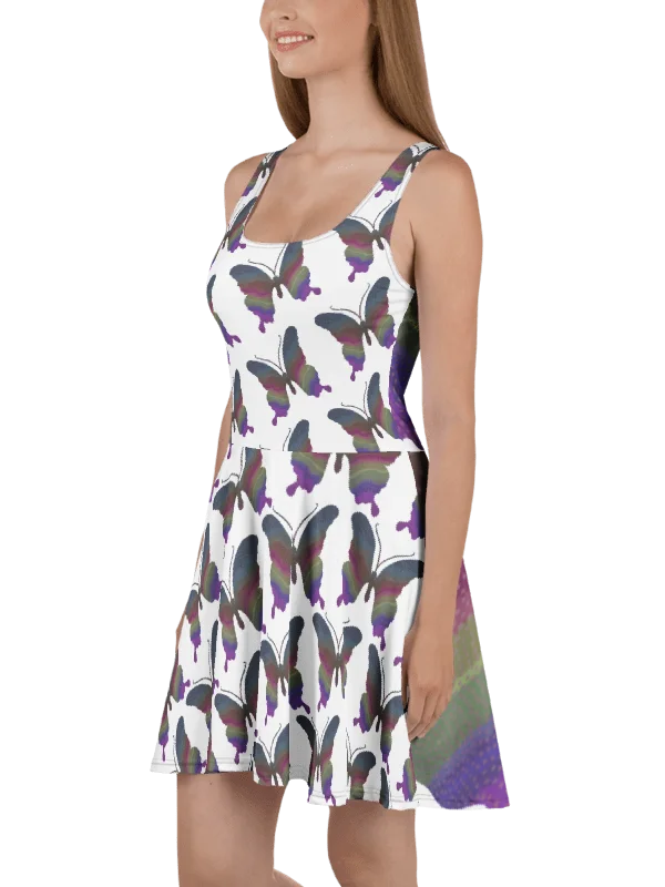 Ethereal Butterfly Drift – All-Over Print Skater Dress product image (5)