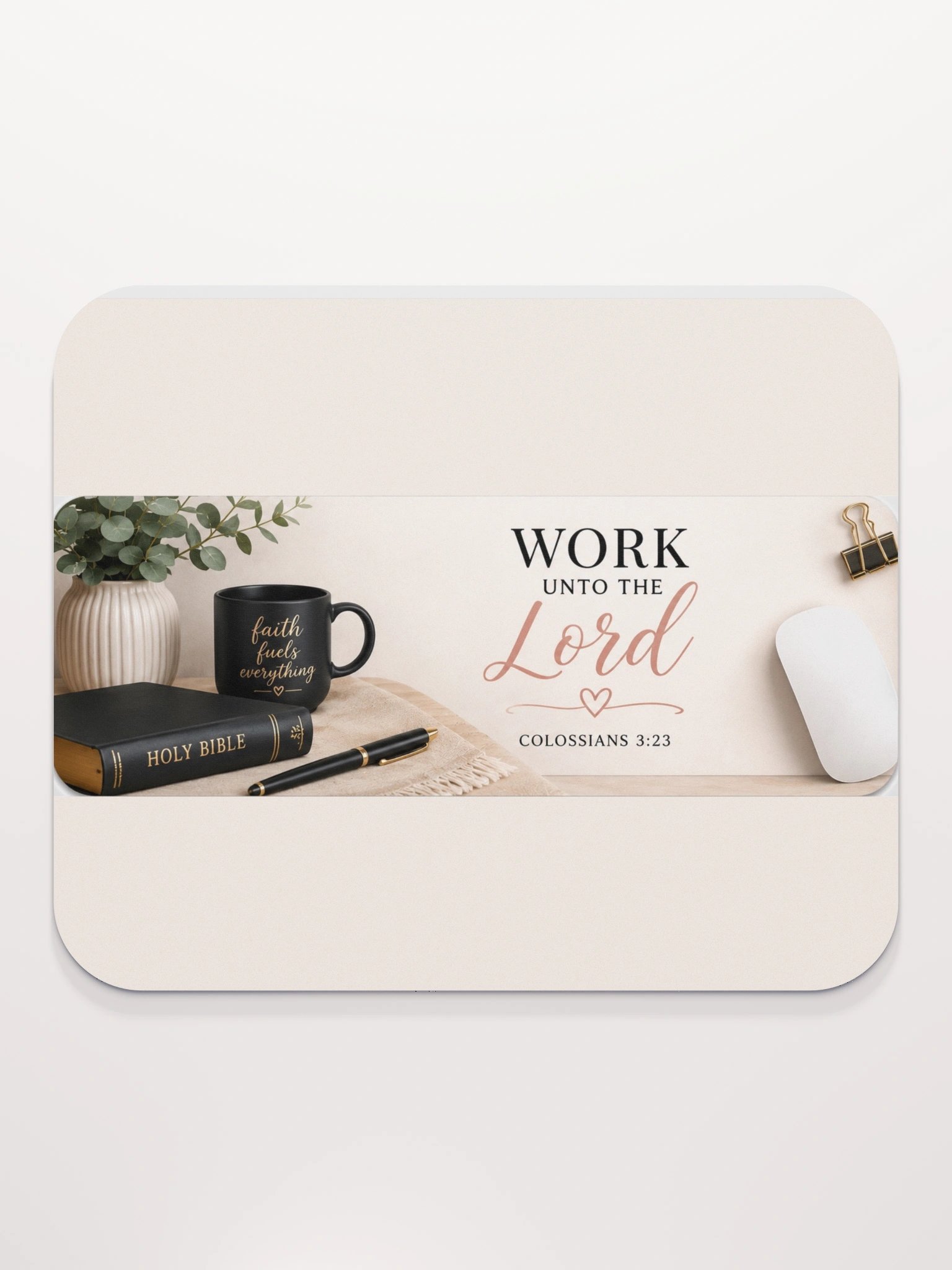 Work Unto the Lord Bible Desk Mouse Pad product image (2)