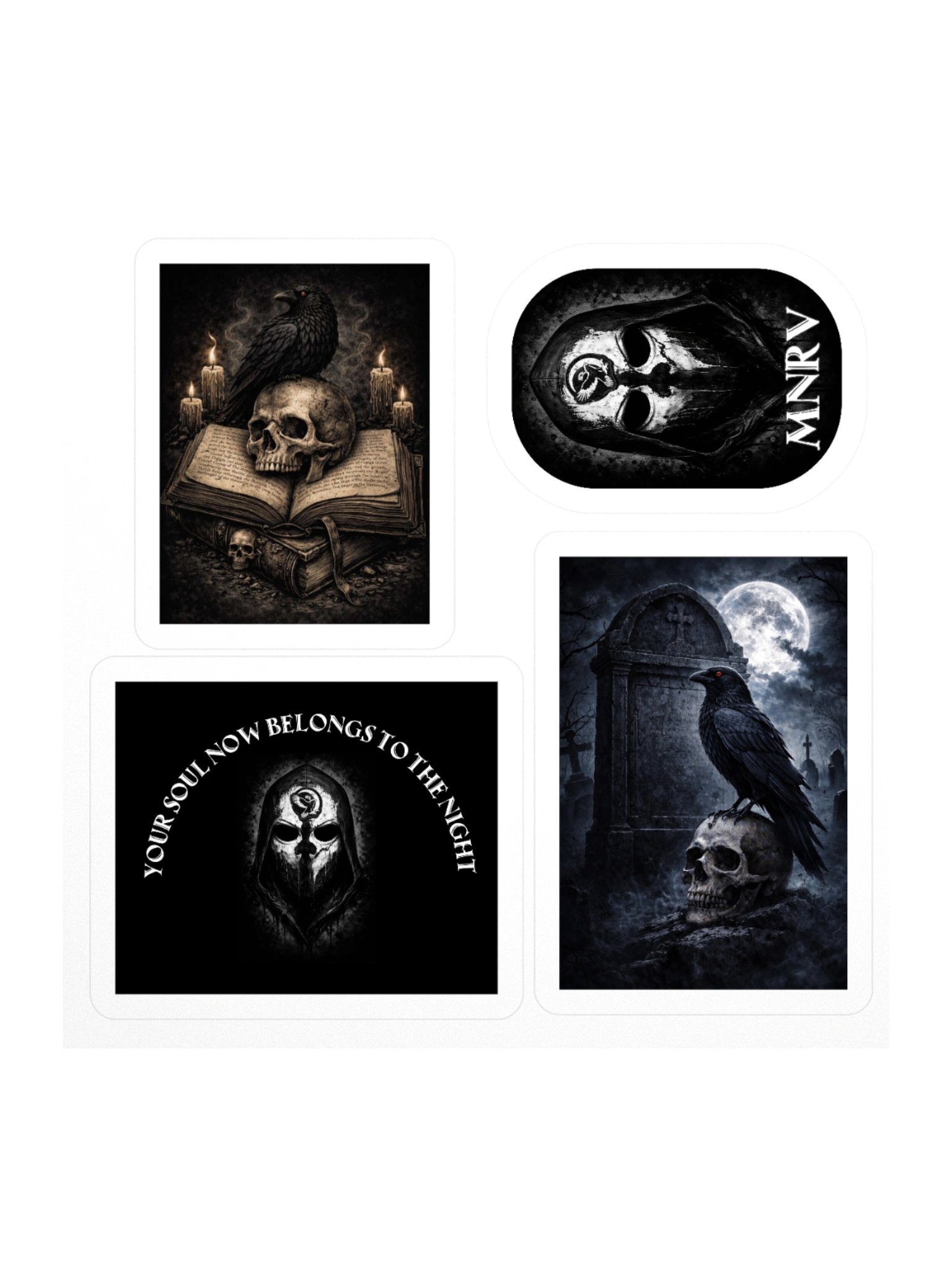 Midnight Raven Gothic Kiss-Cut Sticker Set product image (1)