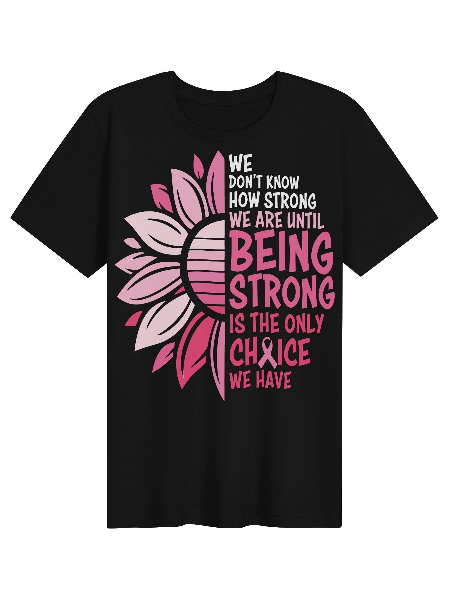 Pink Ribbon Strength Breast Cancer Awareness Tee product image (2)