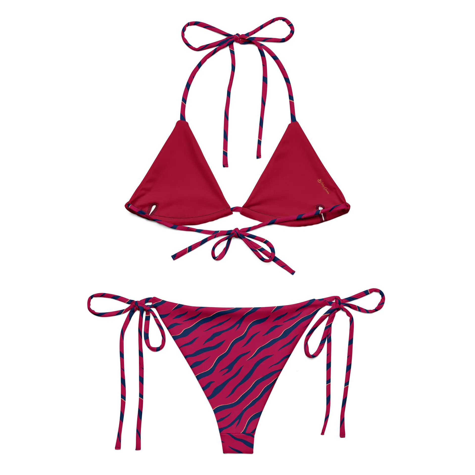 Berry Heat Navy Wave String Bikini product image (1)
