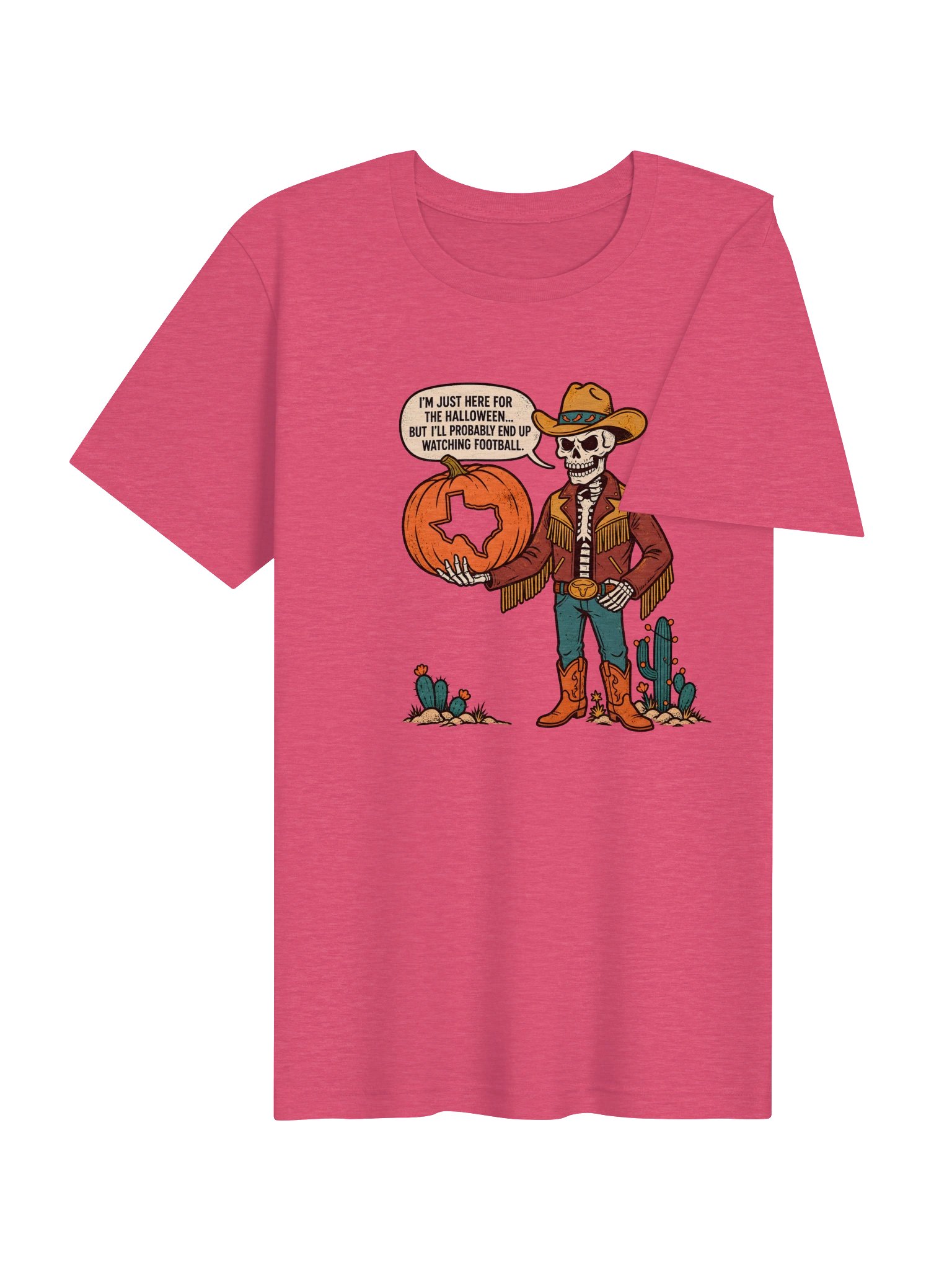 Halloween Texas Cowboy Skeleton Womens Shirt product image (4)