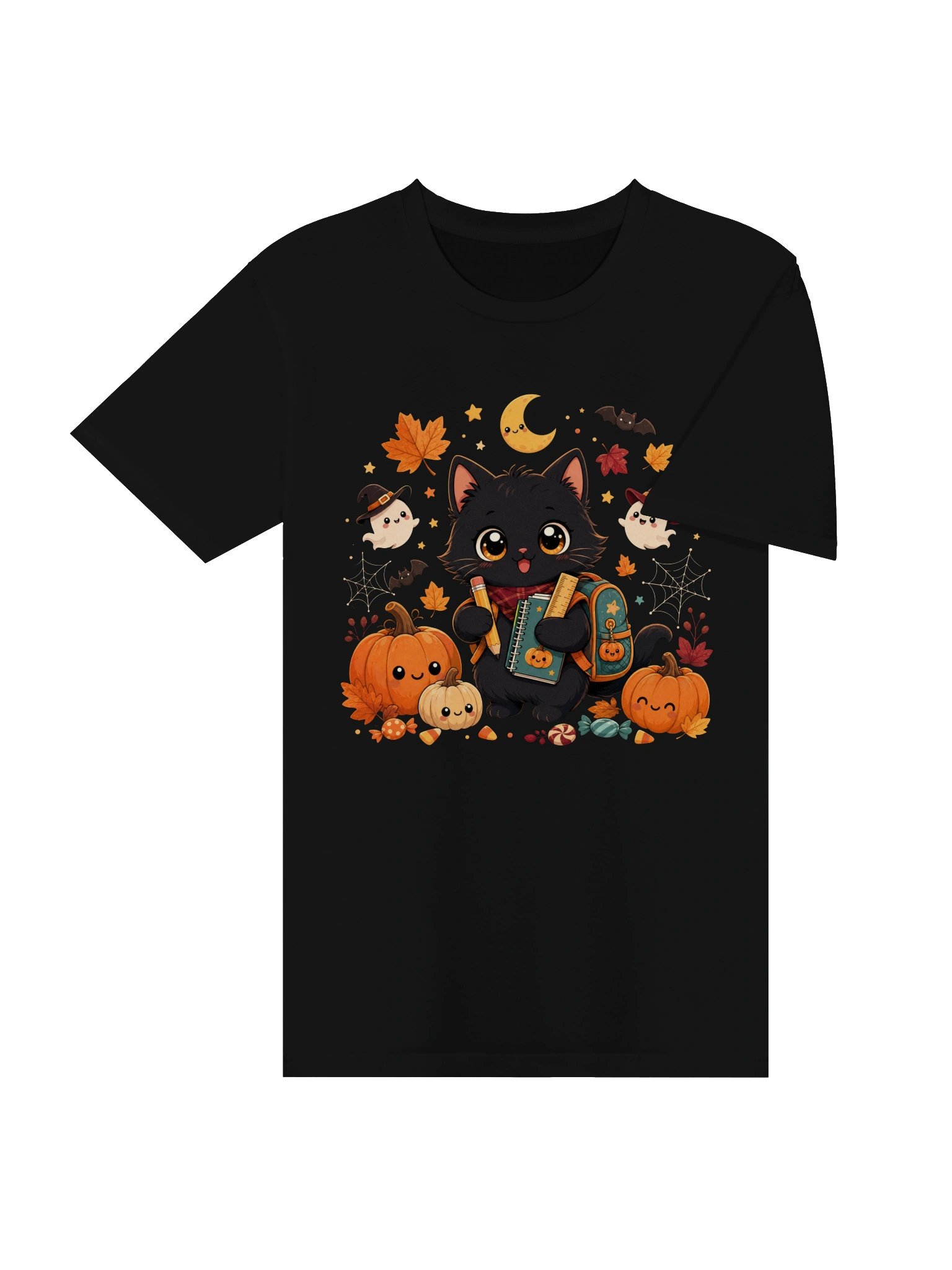 Spooky Season Student Cat T-Shirt | Cute Halloween Back to School Graphic Tee product image (19)