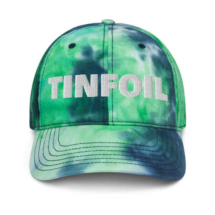 Tinfoil Hat - White On Blue-Green Tie Dye product image (1)