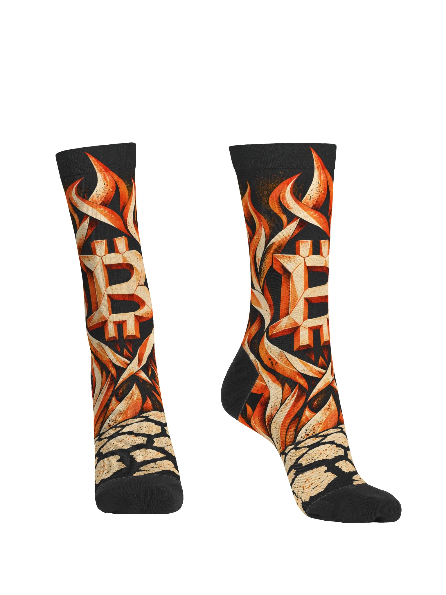 Desert Flame Bitcoin Crew Socks product image (2)