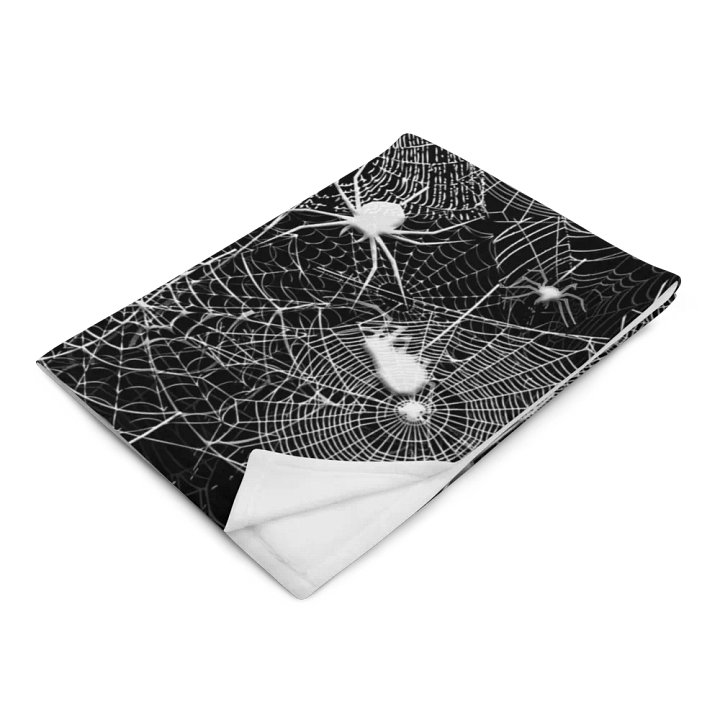 Black and White Spider Webs Throw Blanket product image (14)