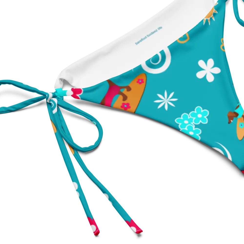 Surfing Dachshund Pattern String Bikini Bottom product image (4)
