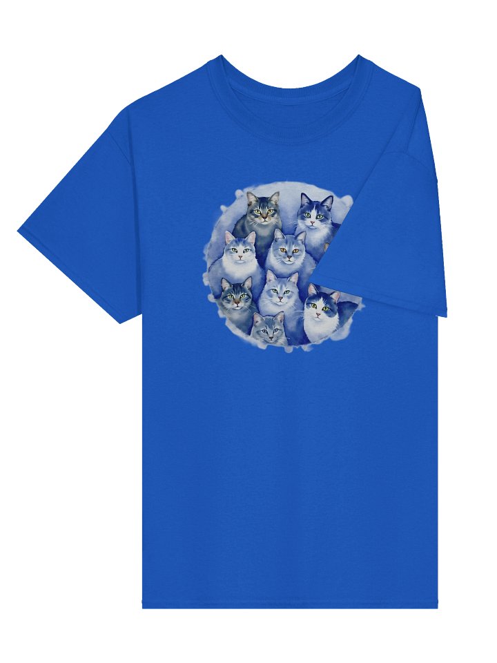 Cat T-shirt, various cats in blue, no. VAC002 product image (2)