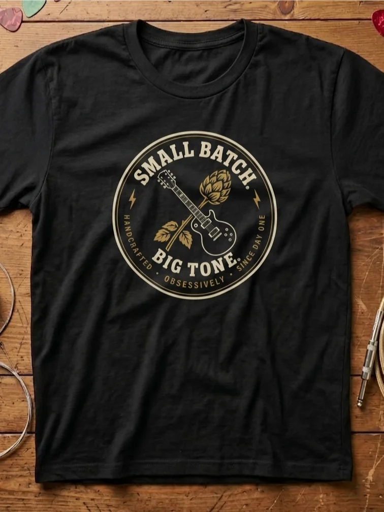 Small Batch, Big Tone - Craft Beer themed guitar t-shirt product image (1)