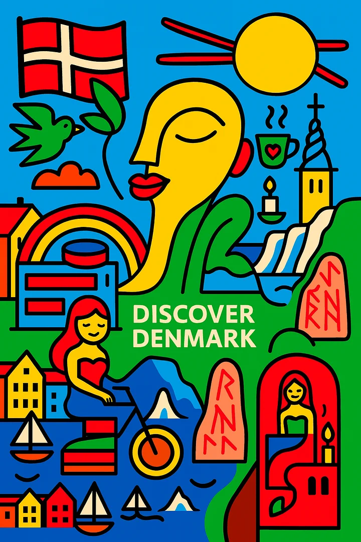 Free “Discover Denmark” Poster (2) – Scandinavian Wall Art Printable (A4 & US Letter PDF) product image (1)