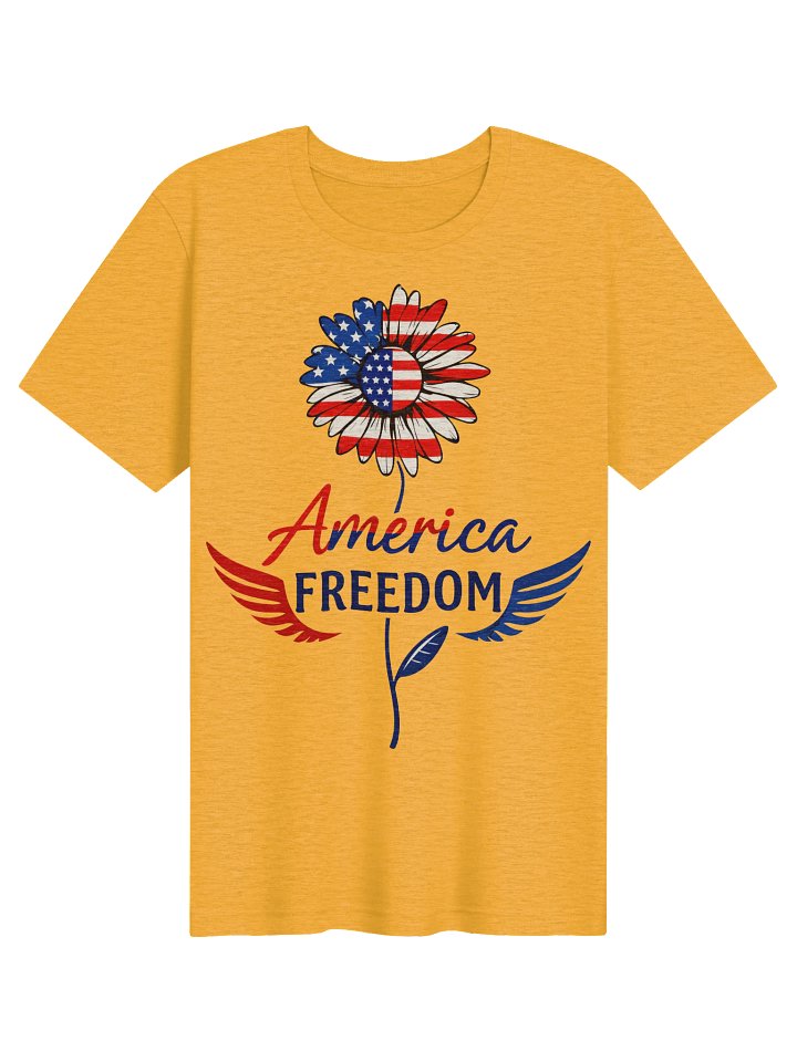 USA Flag Flower Graphic | American Freedom Patriotic Tee - Bella+Canvas Supersoft T-Shirt product image (1)