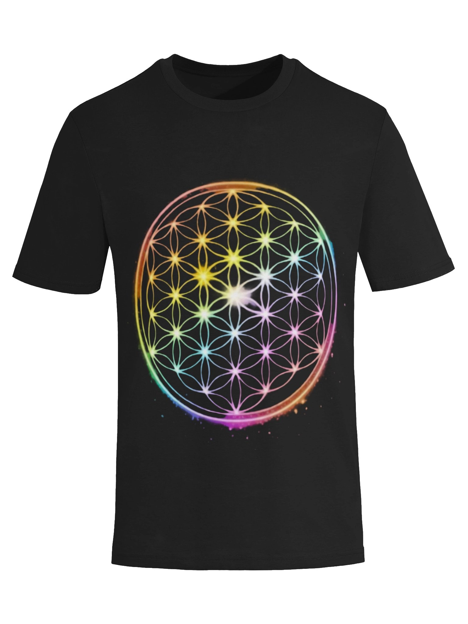 Flower of Life T-Shirt – Rainbow Sacred Geometry Tee | Spiritual Awakening product image (5)