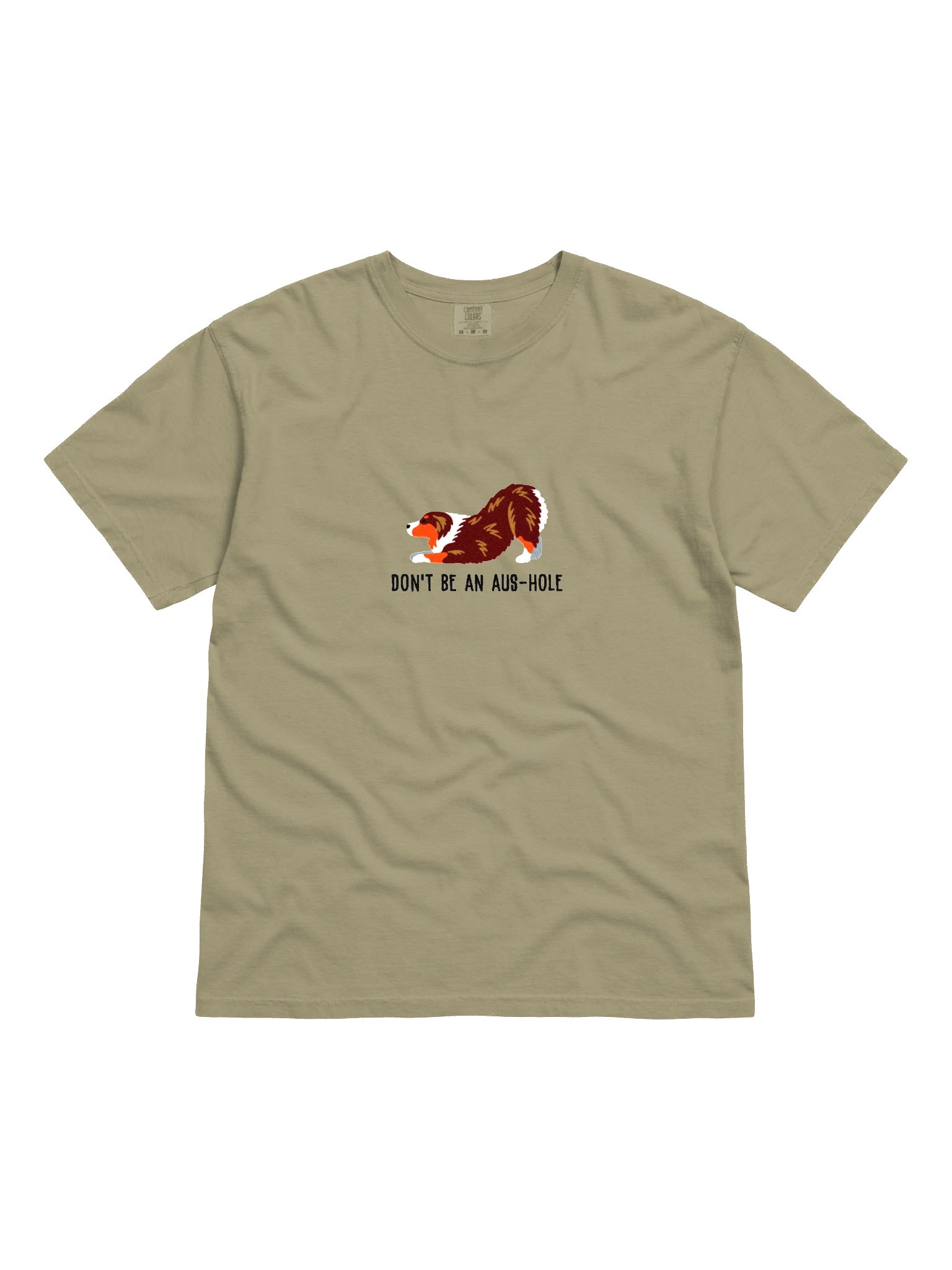 Don't Be an Aus-Hole T-Shirt(Embroidered) of an Australian Shepherd(Red Tricolor) product image (4)