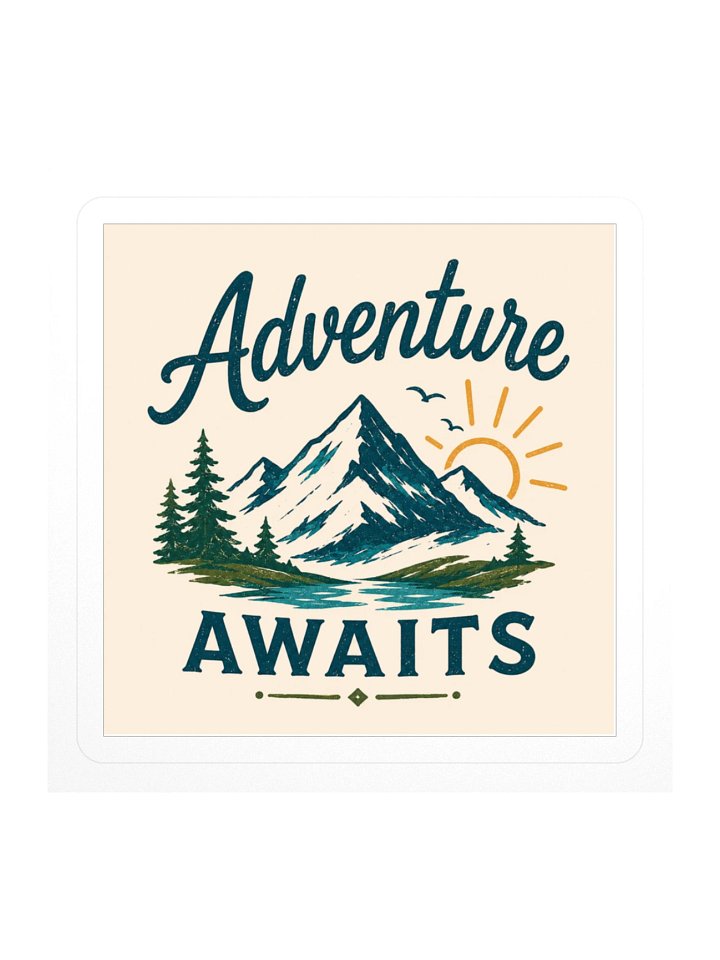 Adventure Awaits Vintage Mountain Sticker product image (1)