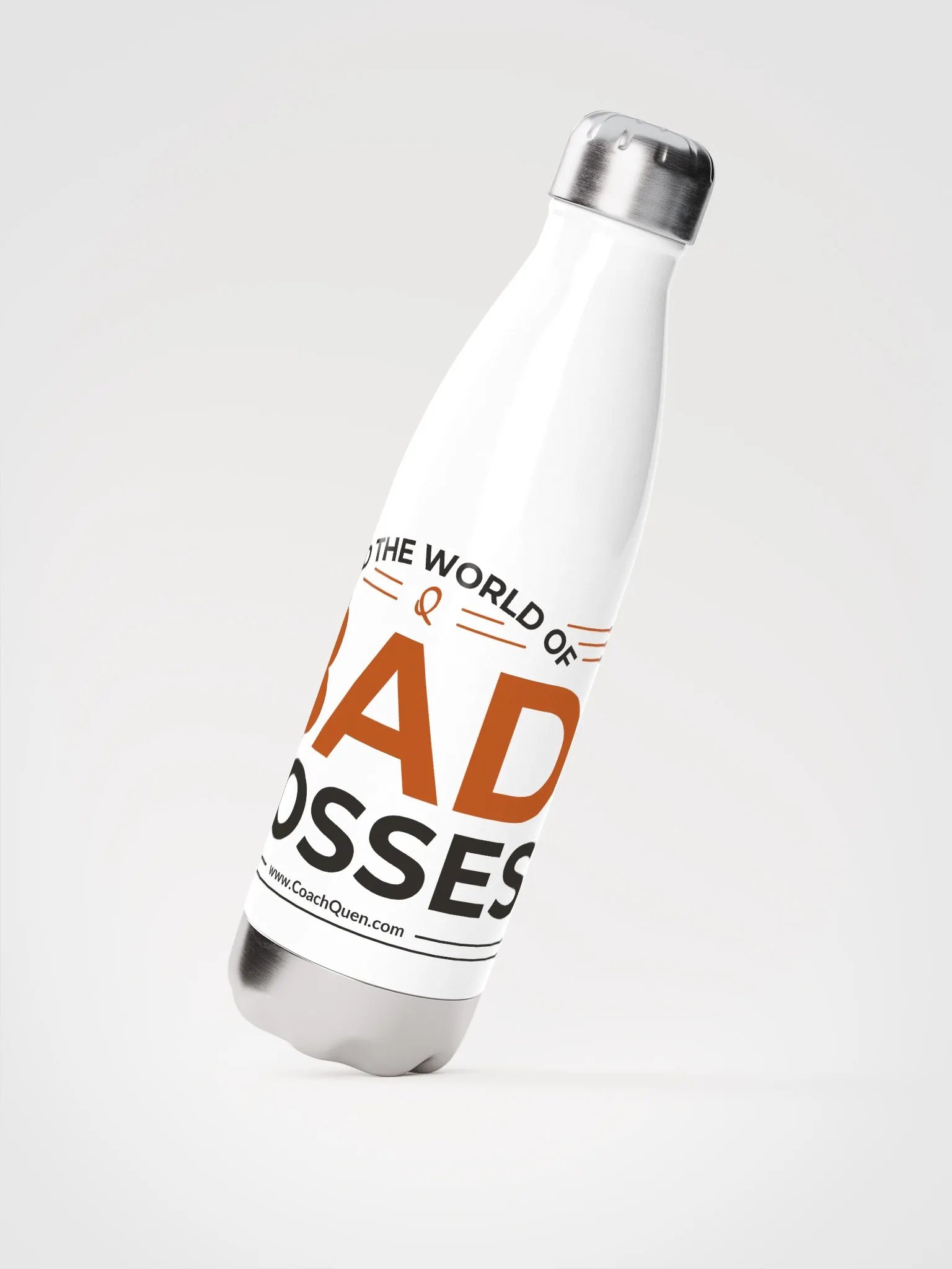 Rid the World of Bad Bosses Black Logo Stainless Steel Water Bottle product image (1)