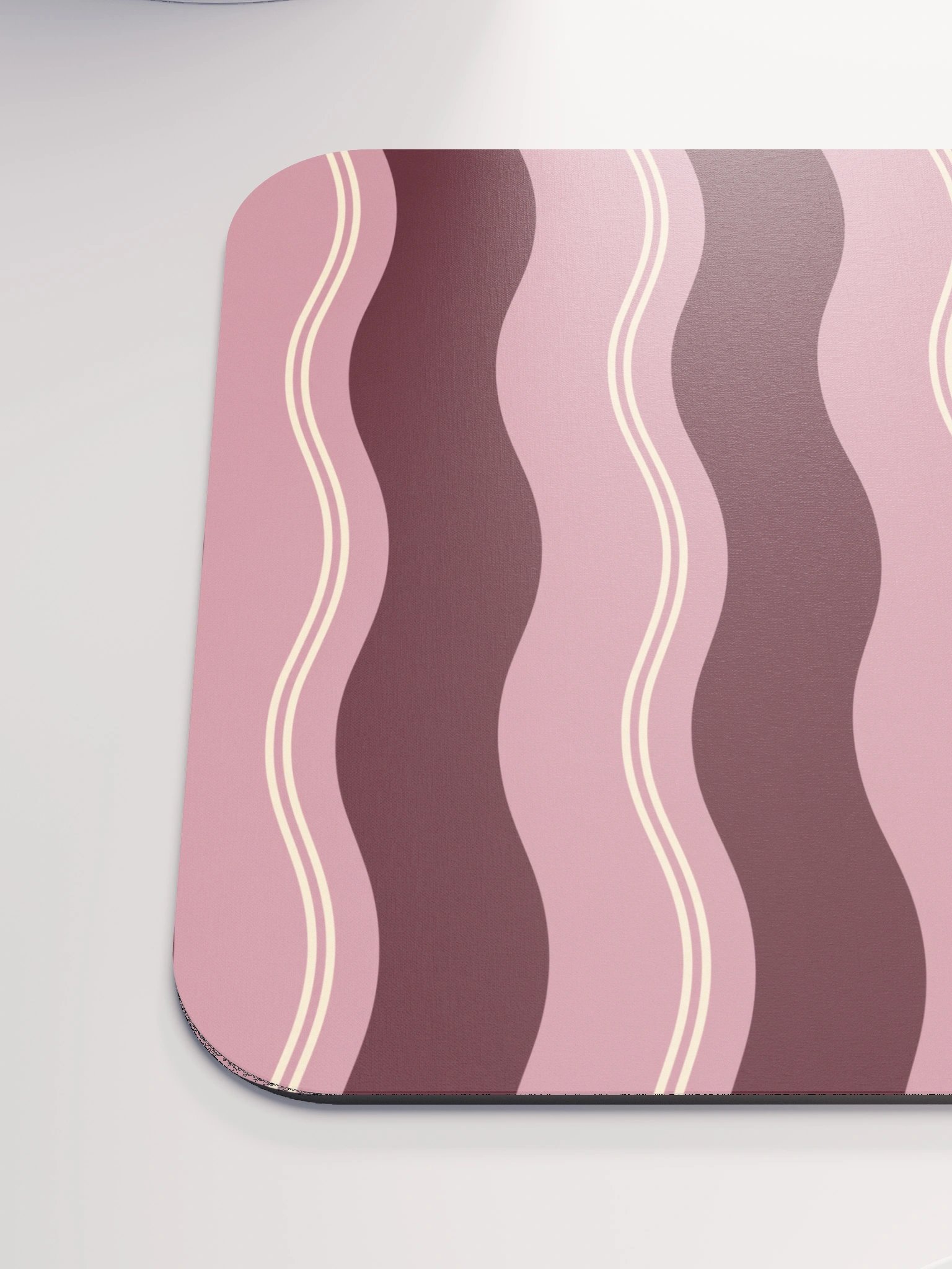 Rose Ribbon Gaming Mouse Pad — Pink & Burgundy Stripes product image (6)