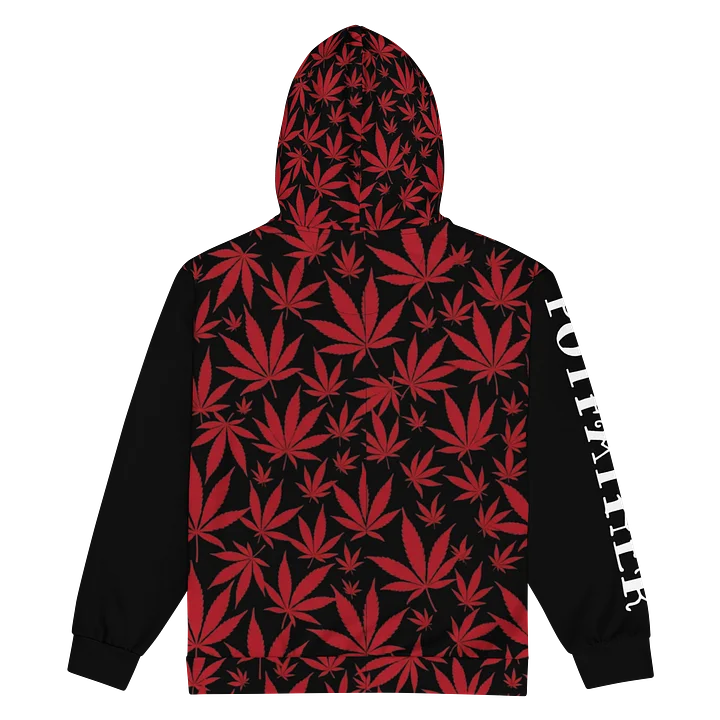 POTFATHER RED AND BLACK 2D zip up hoodie. product image (2)