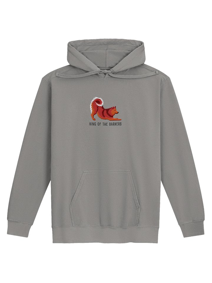 King of the Barkers Premium Hoodie (Embroidered) of a Finnish Spitz(Red) product image (9)