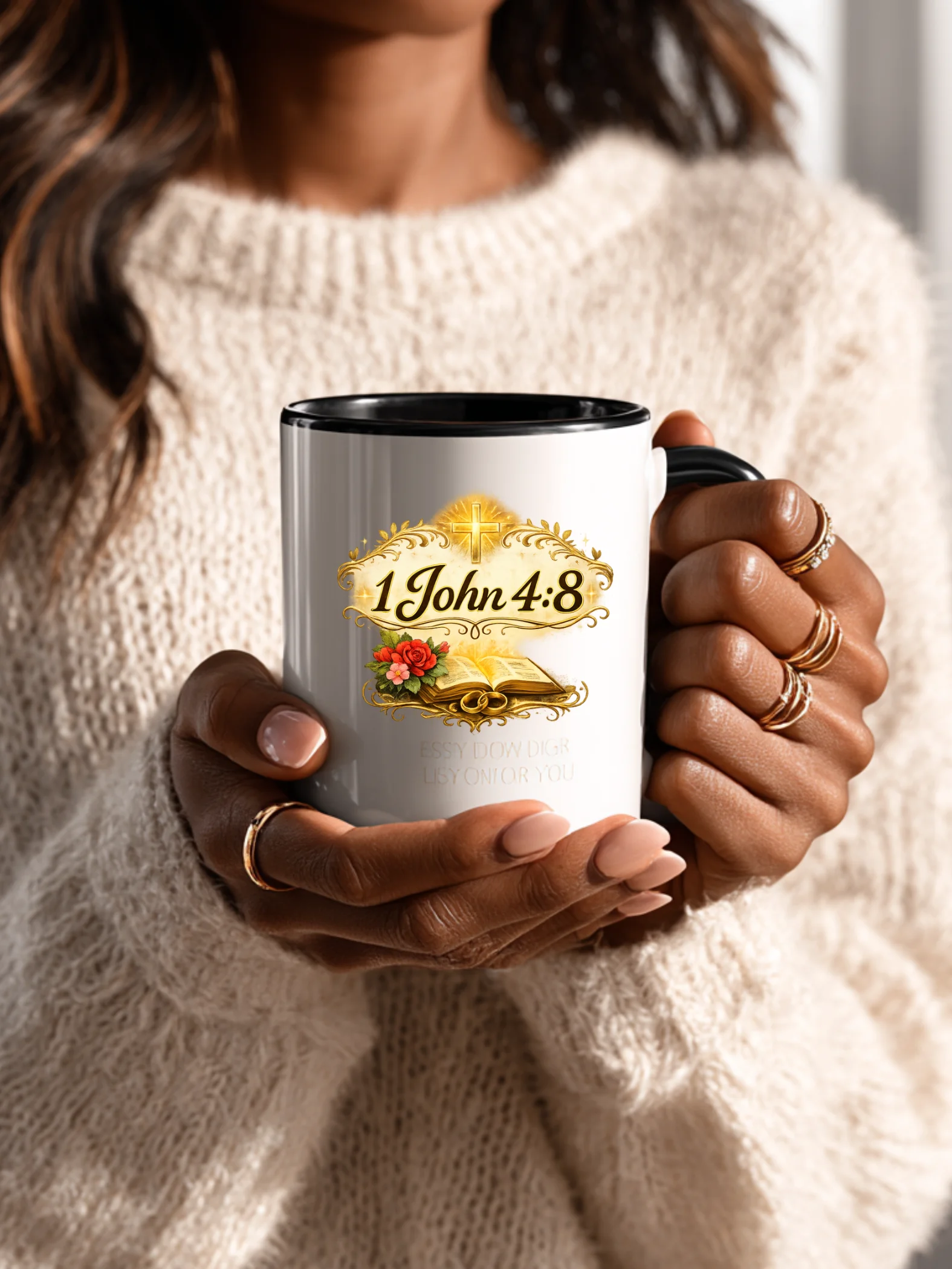1 John 4:8 Bible Verse Christian Coffee Mug – Minimalist Scripture Faith Gift | Kingdom Life Co. product image (1)