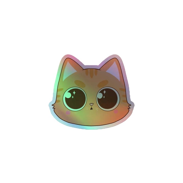 Sparkling Orange Cat Holographic Sticker product image (2)
