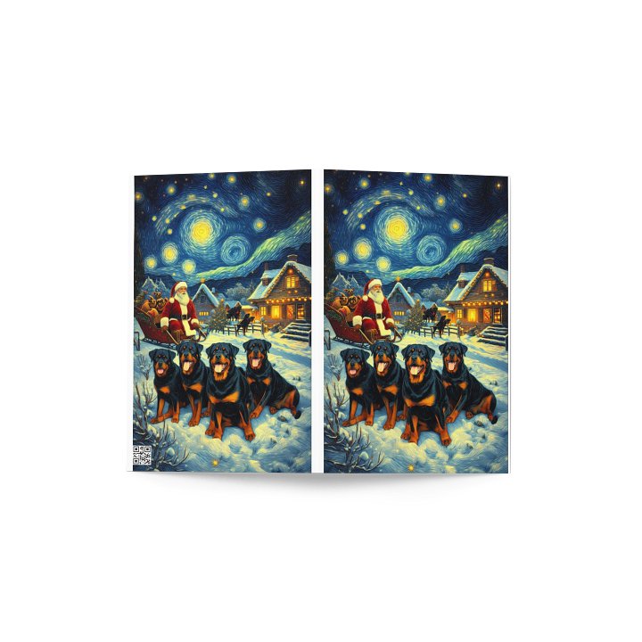 Rottweiler's Santa's Sleigh Ride Greeting Card product image (4)