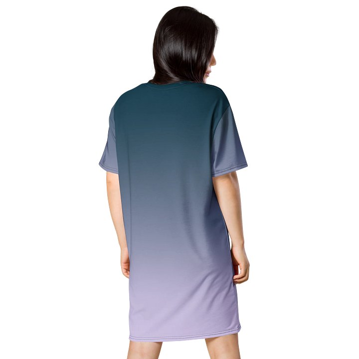 Exclusive Teal to Purple Gradient T-Shirt Dress - Oversized Fit product image (2)