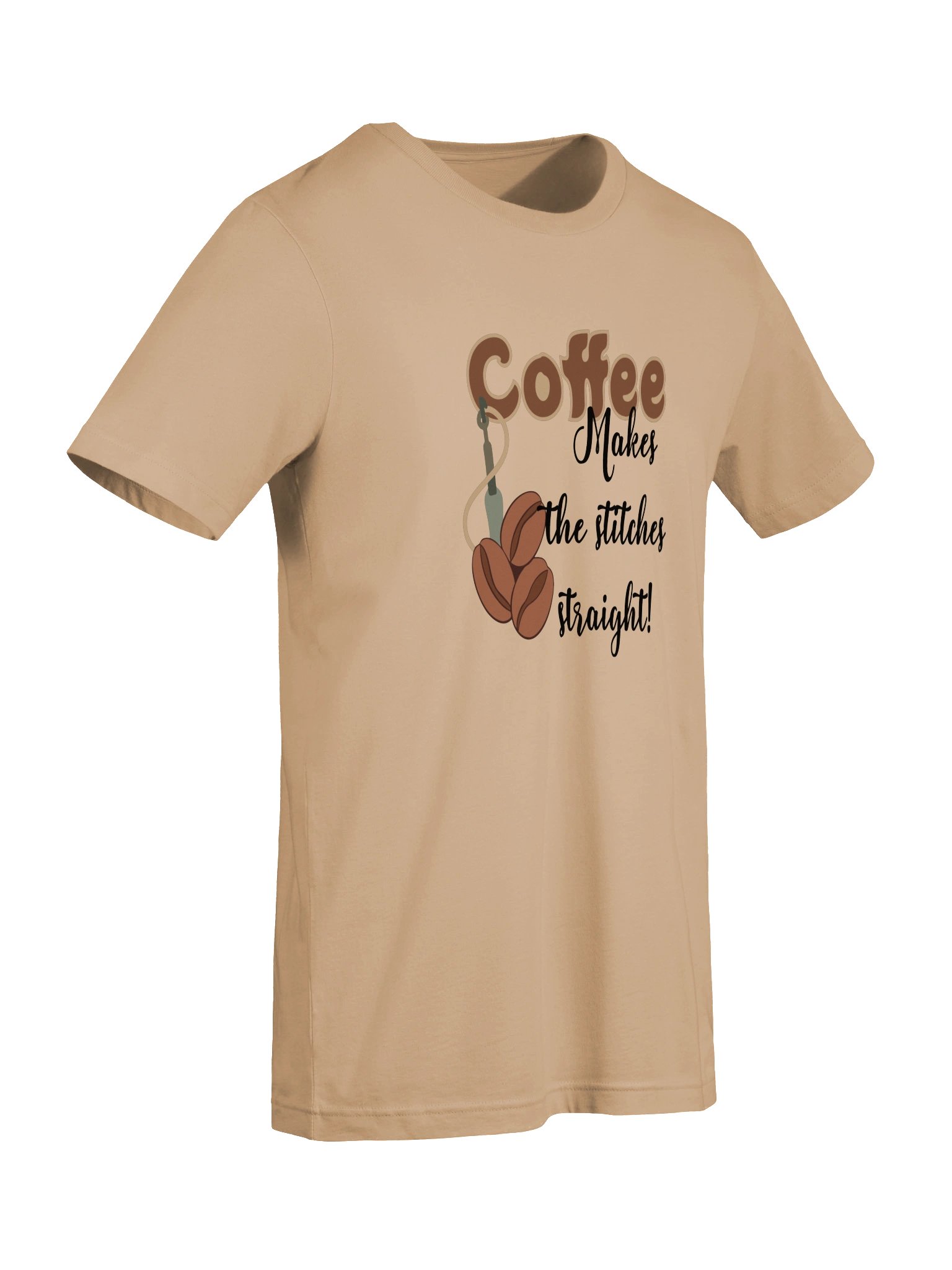 T-shirt Coffee Makes the stitches straight product image (21)