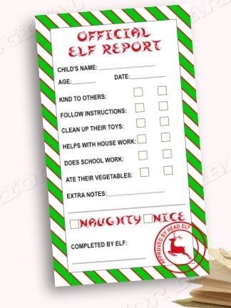 Printable Official Report Card for North Pole Elf | Holiday Elf | Elf Ideas | Digital Instant Download | Christmas | Activities product image (1)
