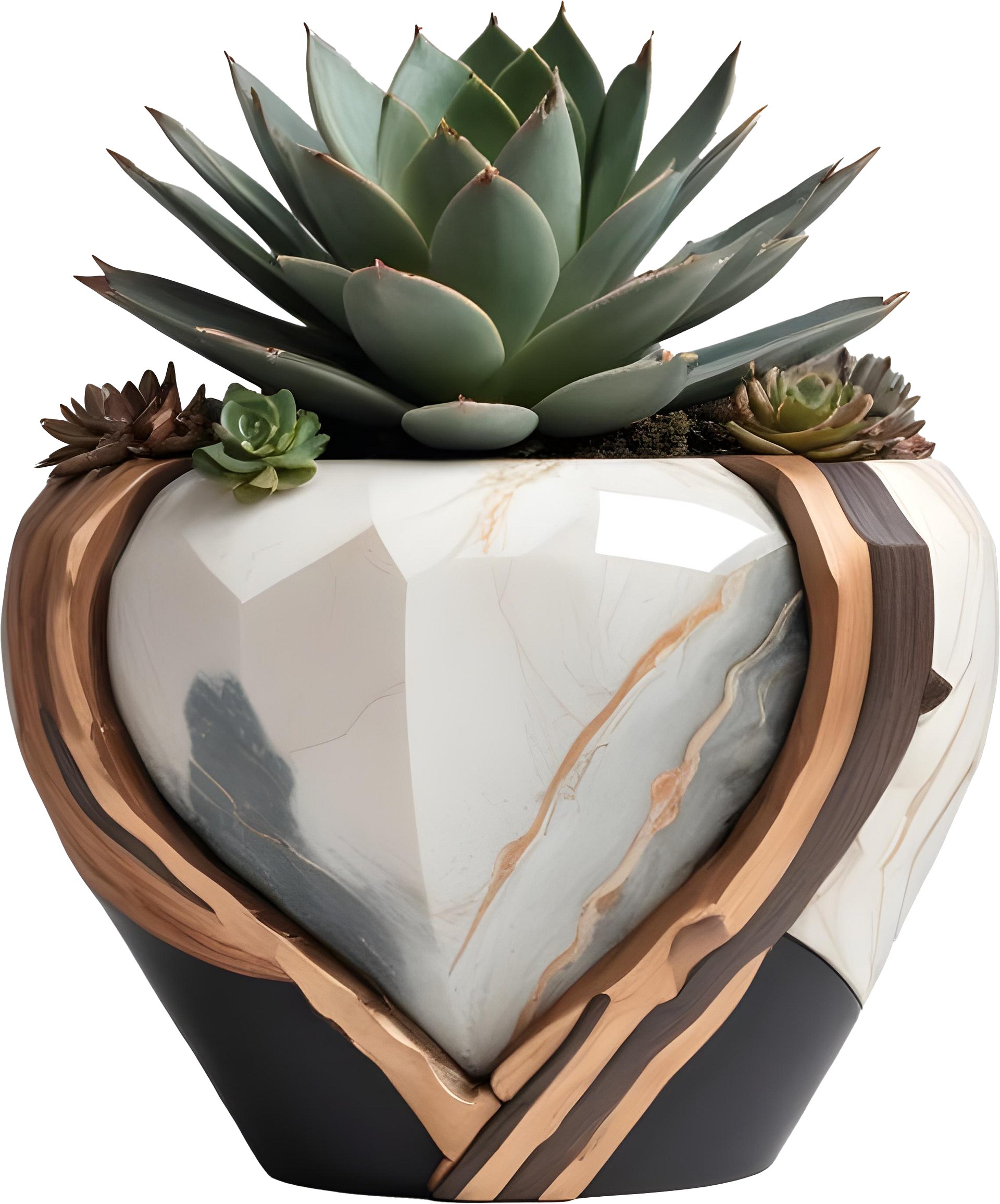 Earthly Symphony – Boho Chic Succulent Vase PNG product image (1)