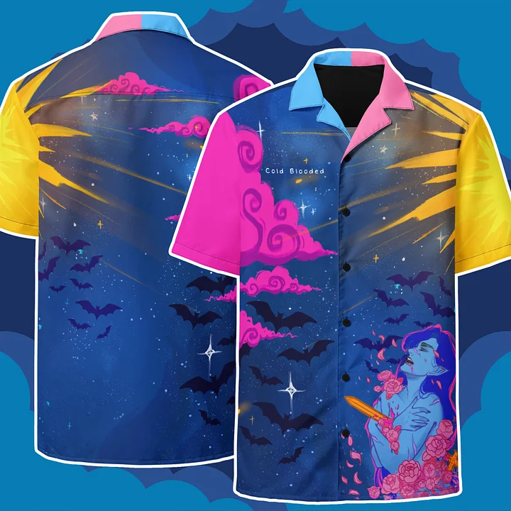 Pansexual Subtle Pride Vampire Button Up Shirt product image (2)