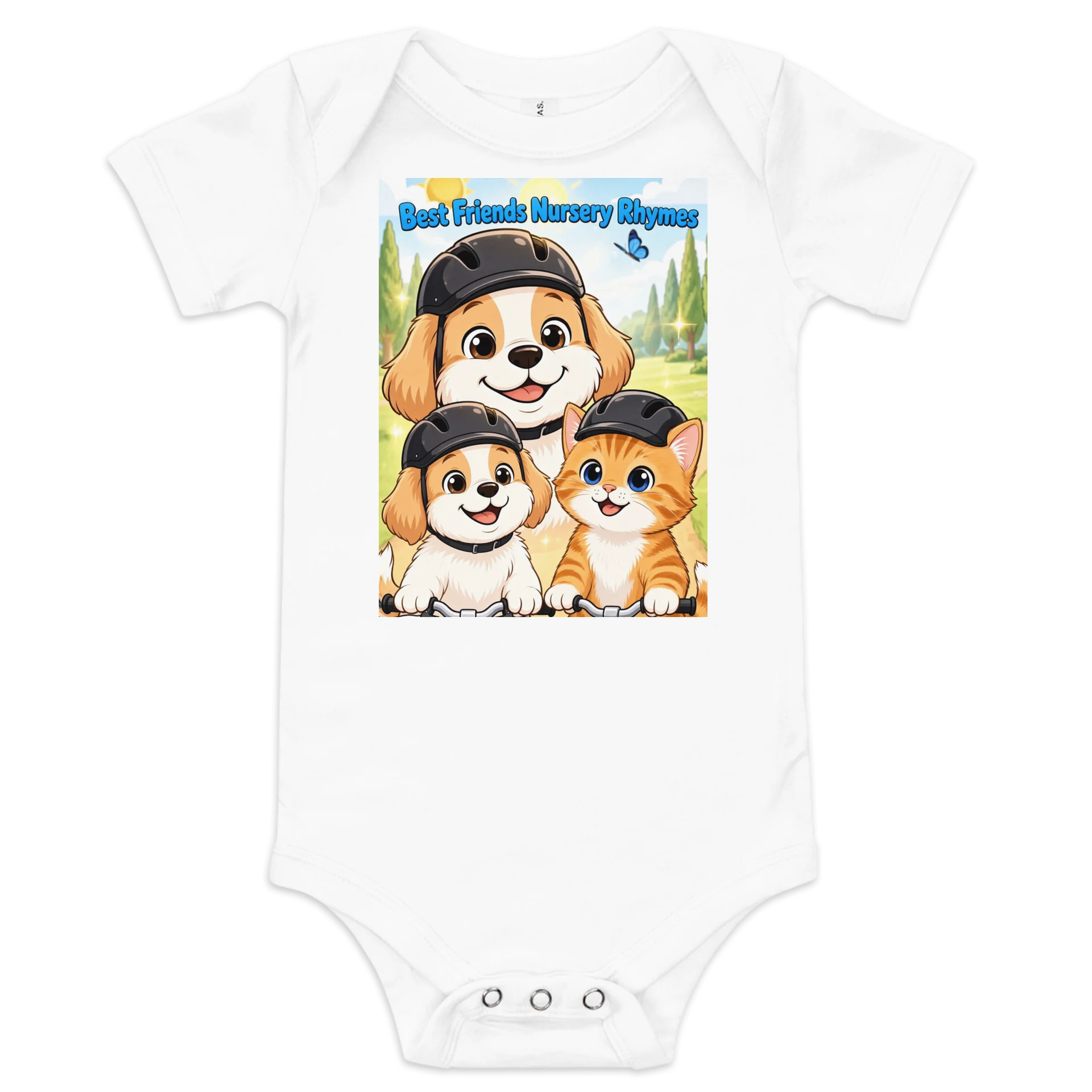 Kitten & Puppy Baby Bikers Onsie product image (1)