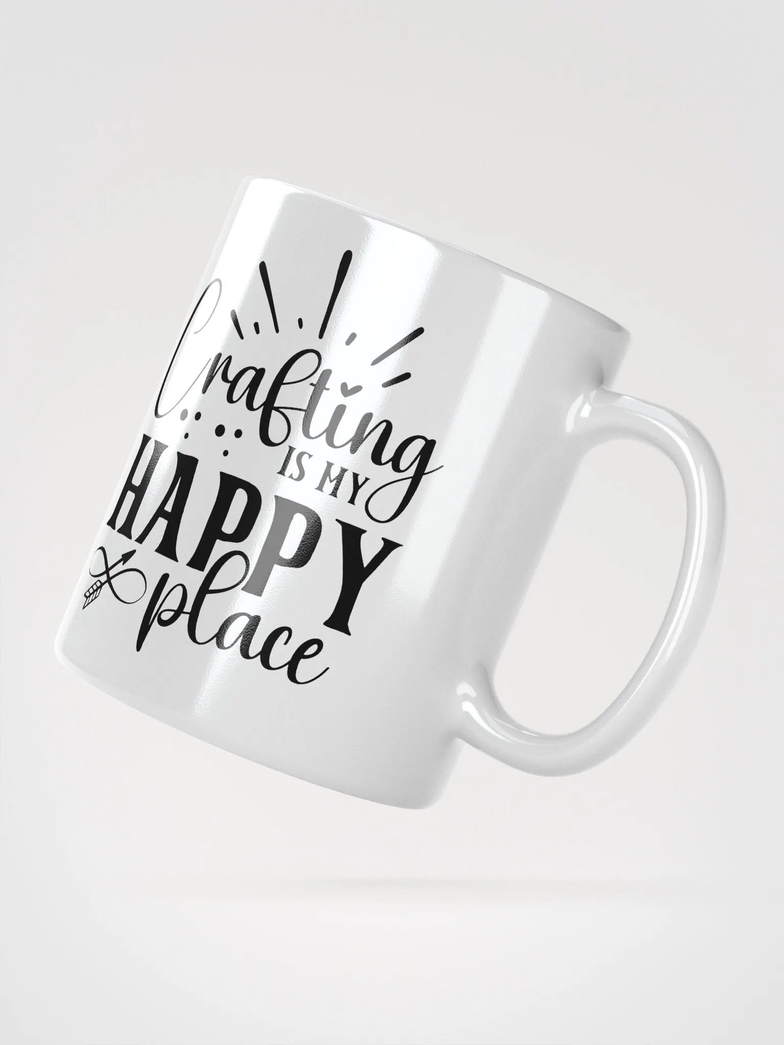 Crafting Is My Happy Place White Glossy Mug product image (3)