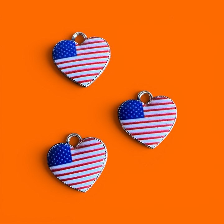 American Flag Hearts Whinny Winners Braid and Bridle Charms for Horses | Little Shop of Ponies product image (1)