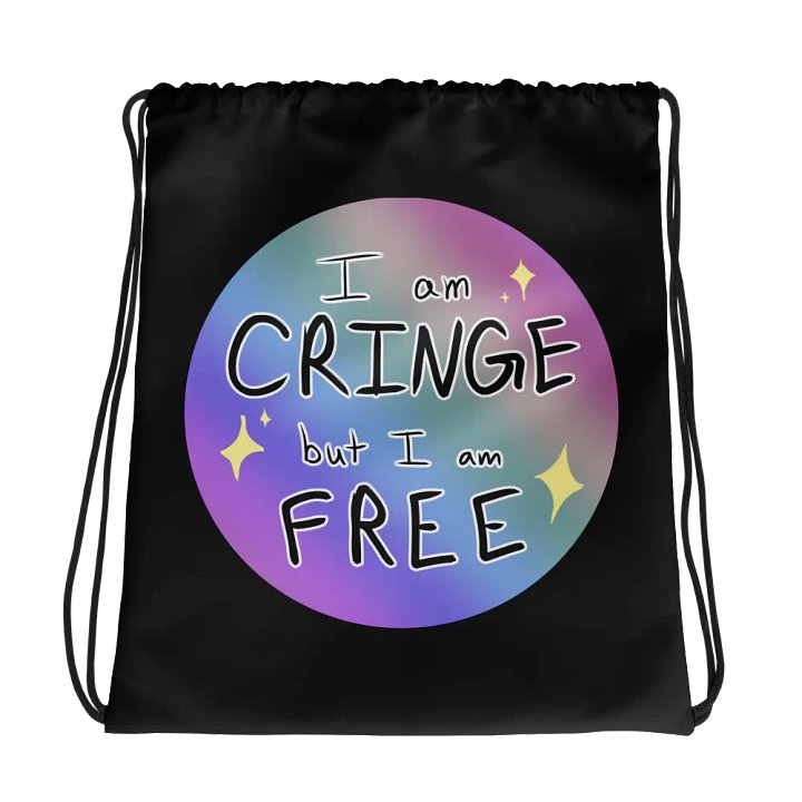 'Cringe but Free' Drawstring Backpack product image (1)