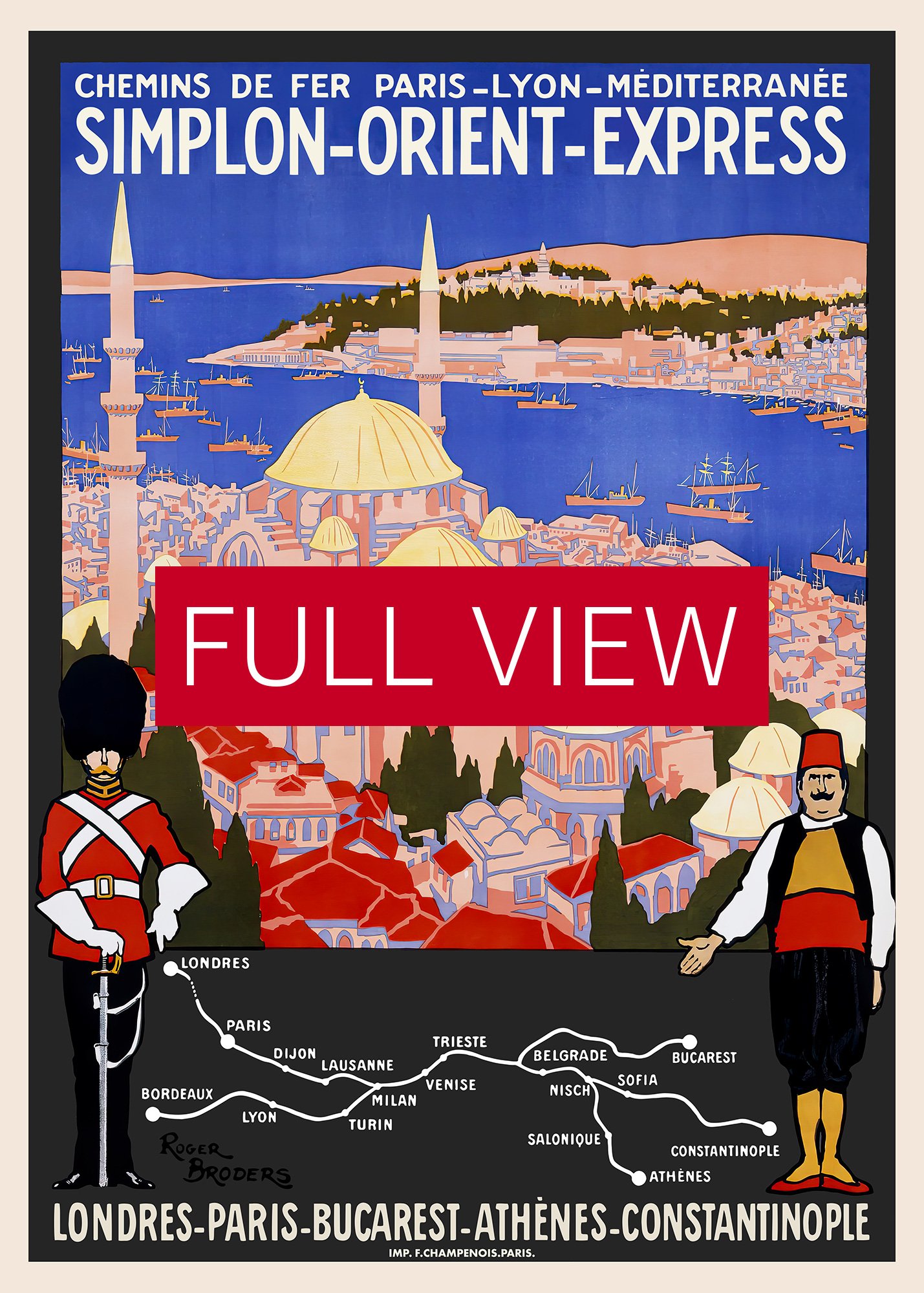 Orient Express, Simplon, Istanbul, Turkey, 1900 — retro vintage travel poster product image (3)