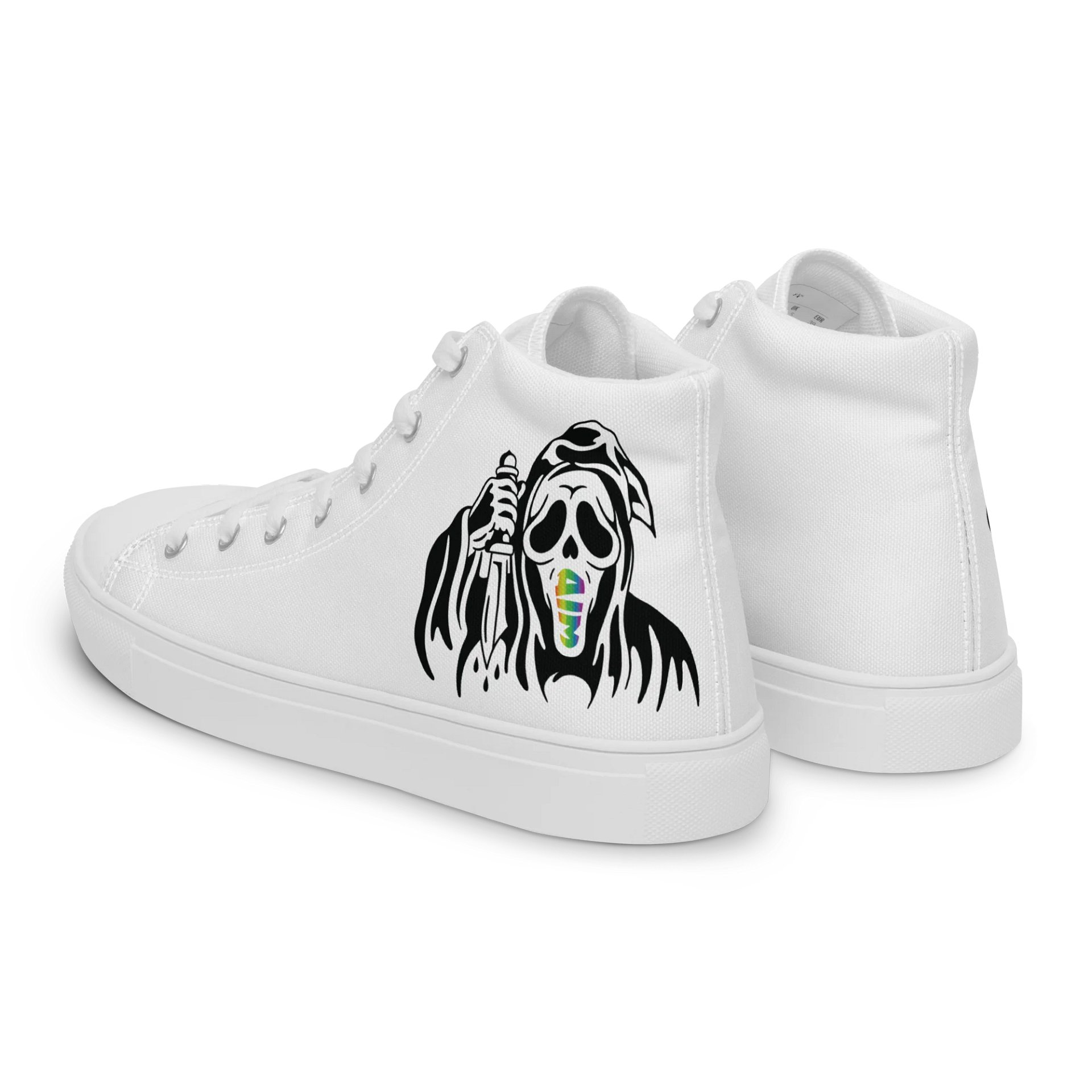 Men's White Canvas High Top Shoes (BW Ghostie) product image (4)