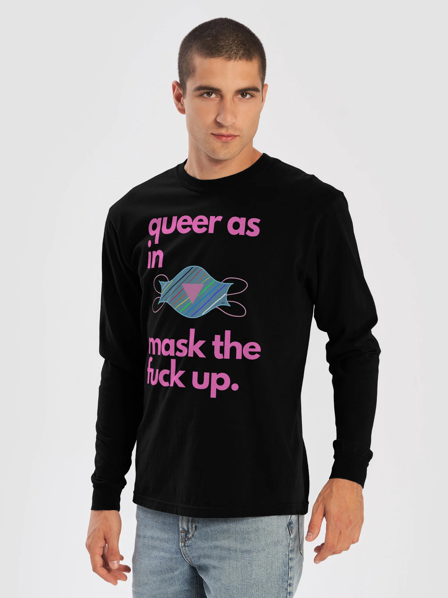 Queer As In Mask TF Up long sleeve tee product image (25)