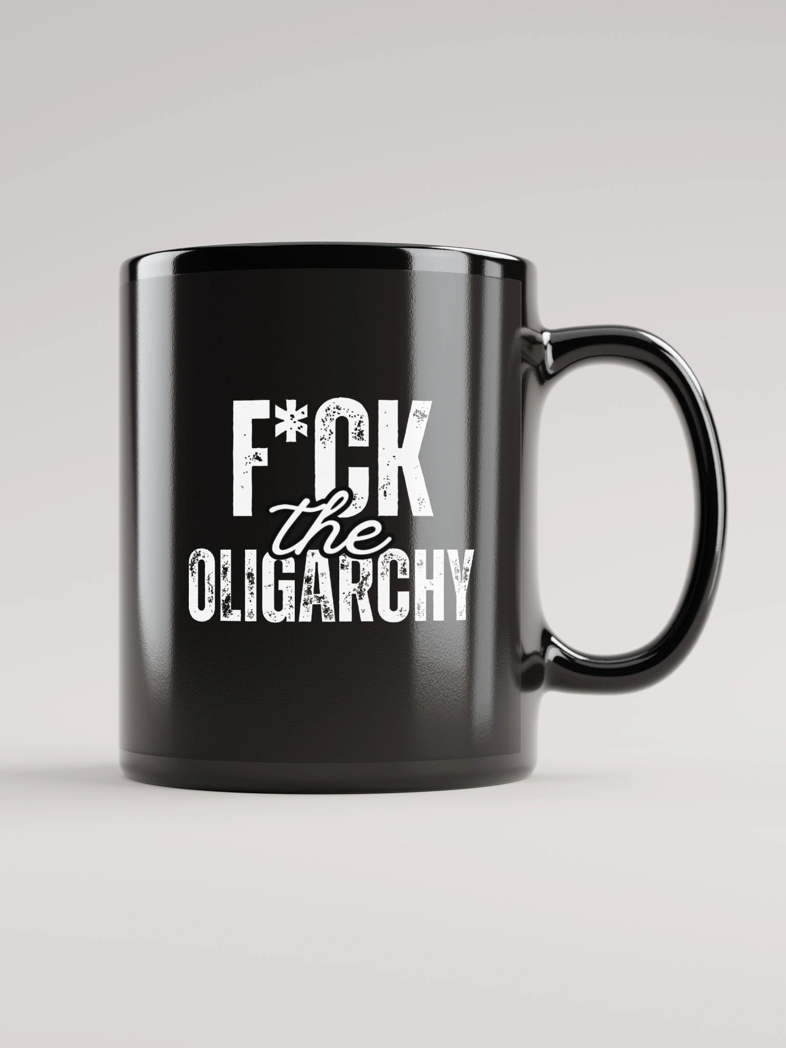 F*ck the Oligarchy: Black Glossy Mug product image (2)