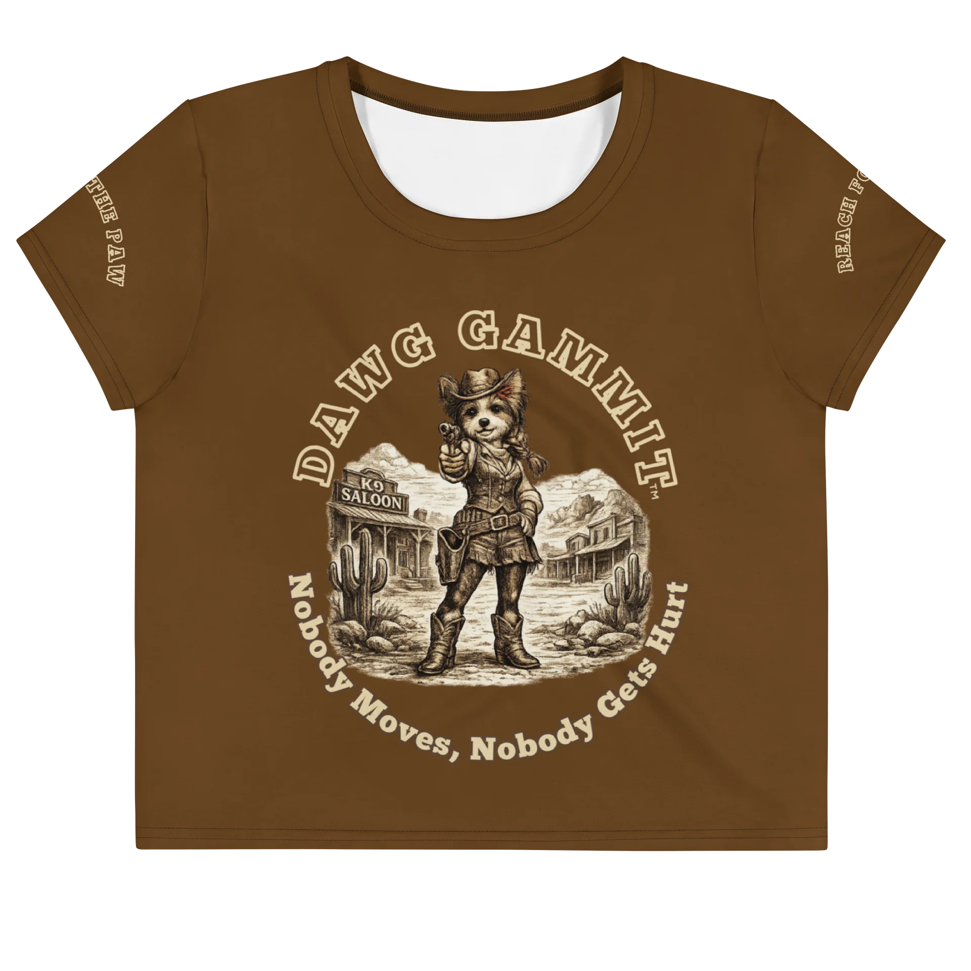 DAWG GAMMIT™ Brown Crop Tee Nobody Moves product image (1)
