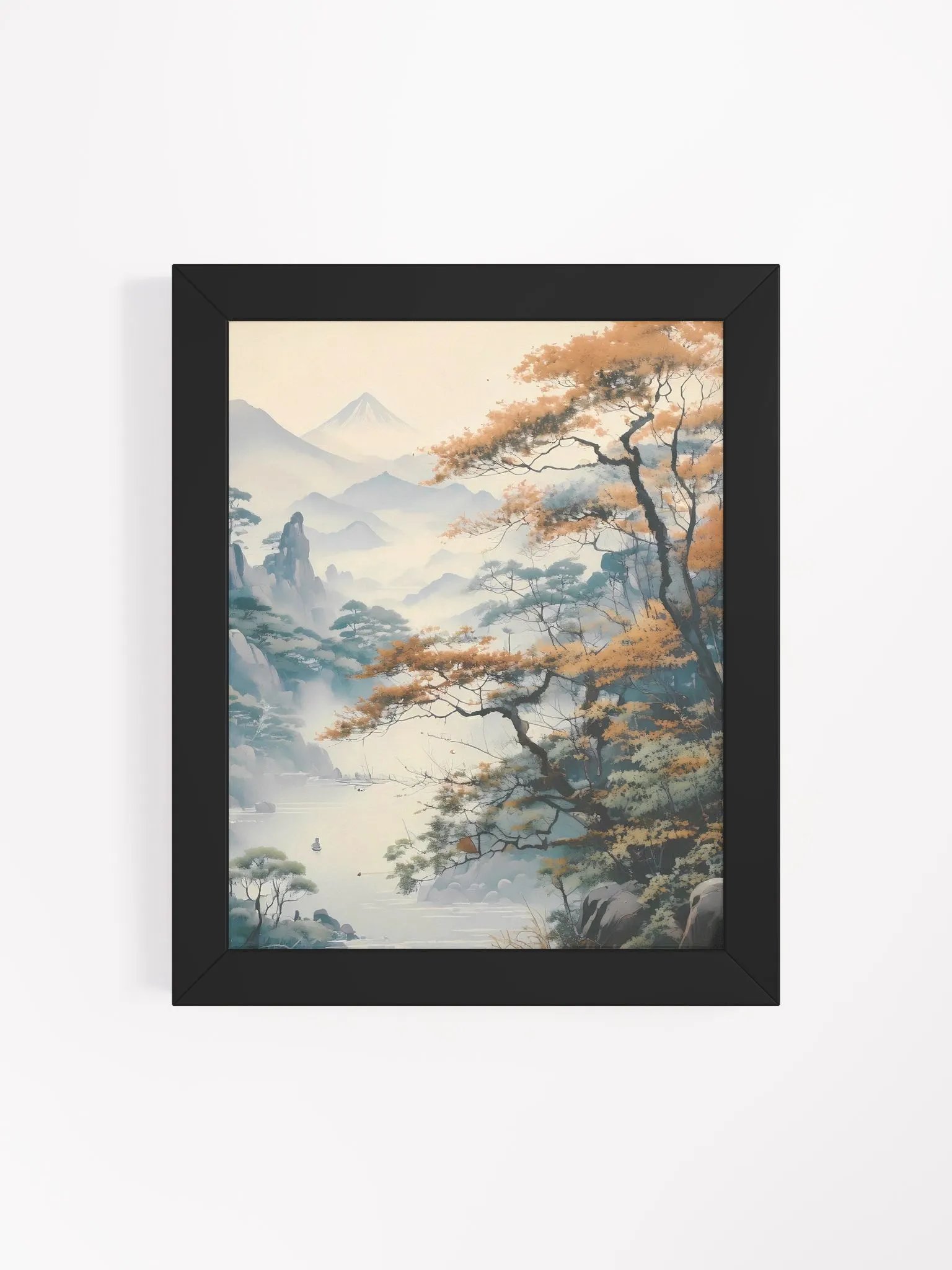 Mist Over the Mountains – Tranquil Japanese Landscape Art Print product image (3)