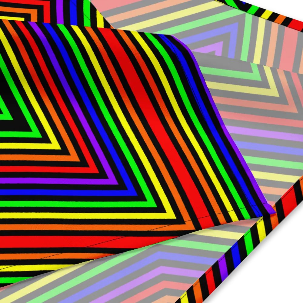 Rainbow Star Illusion Bandana, Psychedelic Colorful Queer Accessory product image (4)