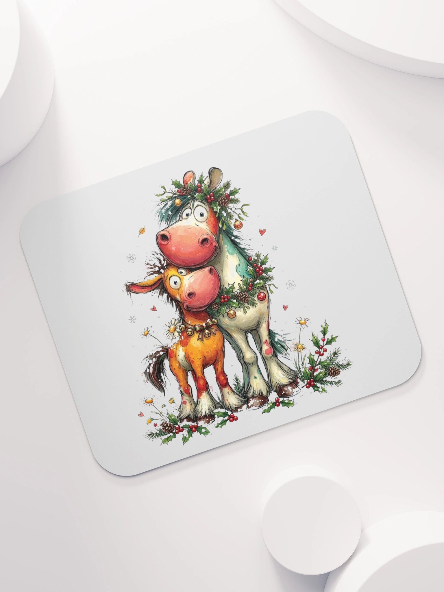 Whimsical Christmas Horses Mouse Pad product image (7)