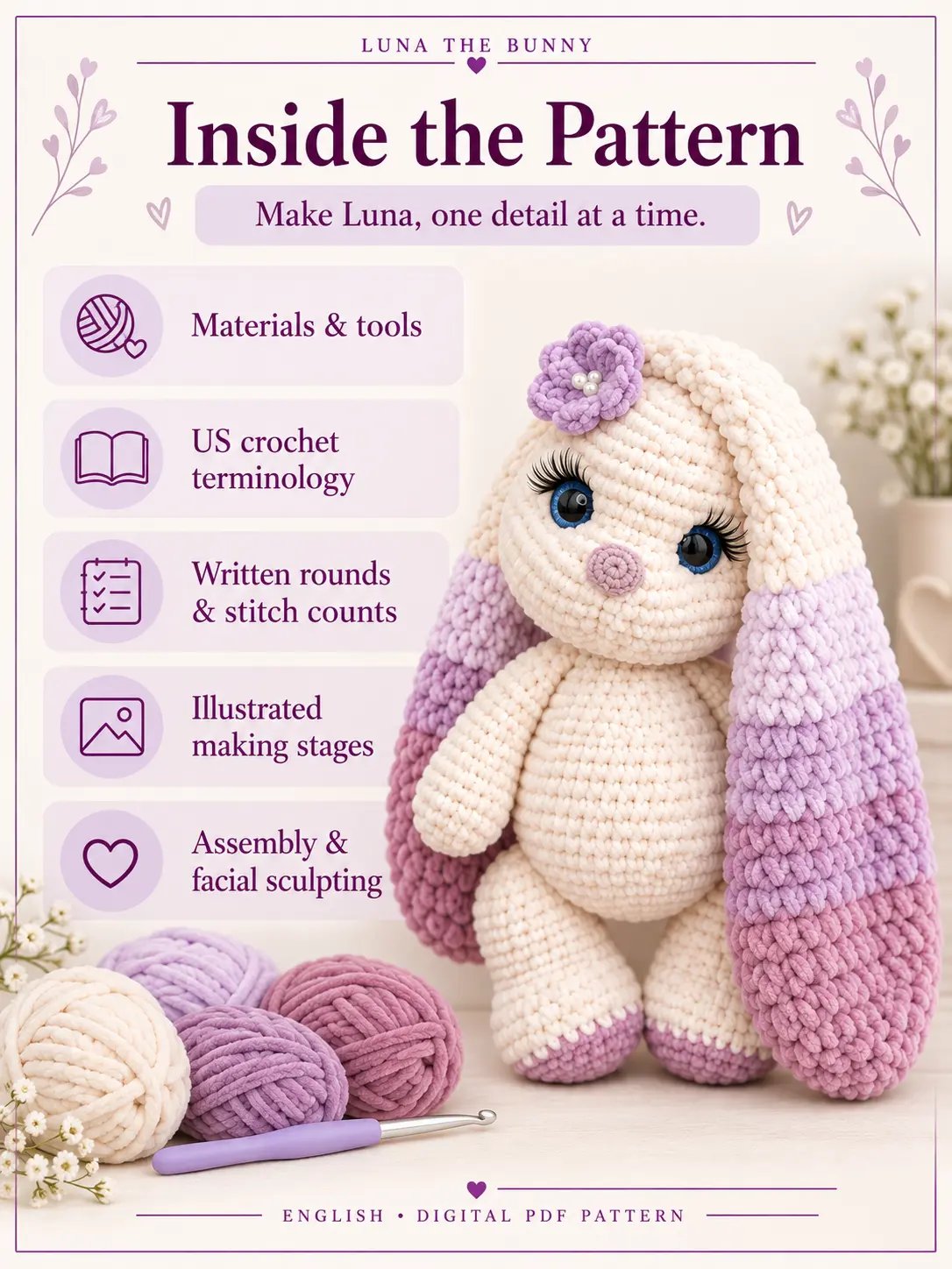Luna Bunny Crochet Pattern PDF product image (4)