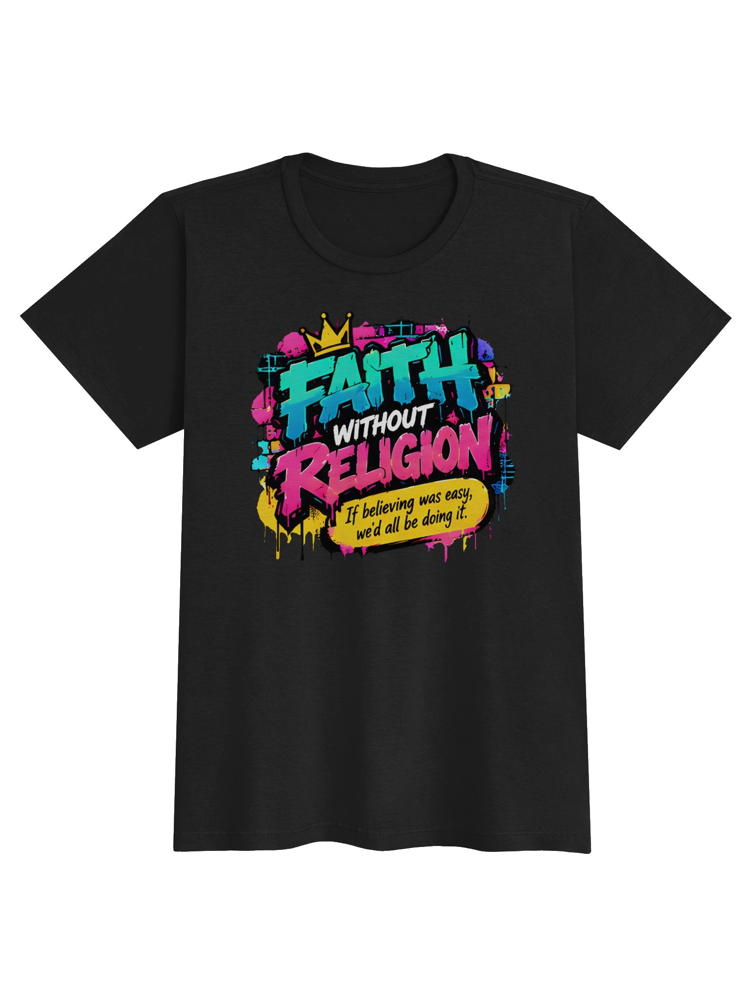 Women's Retro Graffiti Crown Faith Tee product image (1)